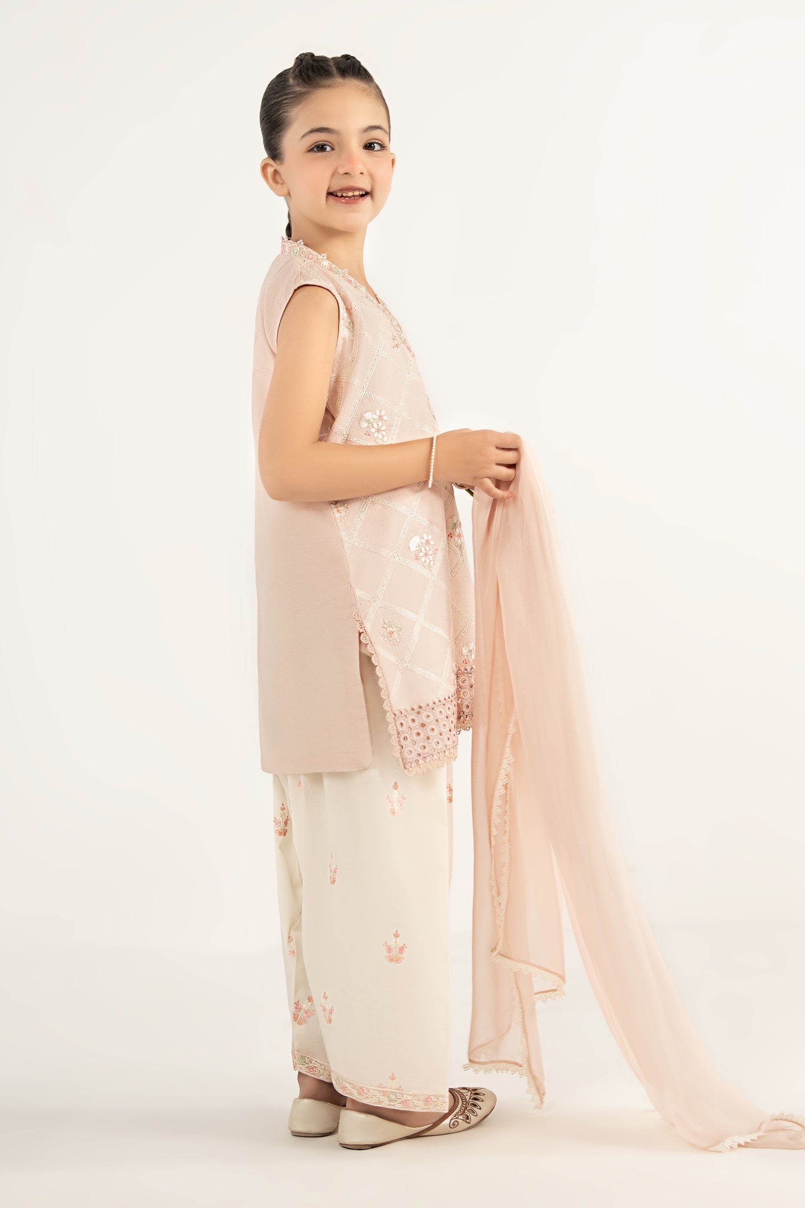 3 Piece Embroidered Dobby Lawn Suit