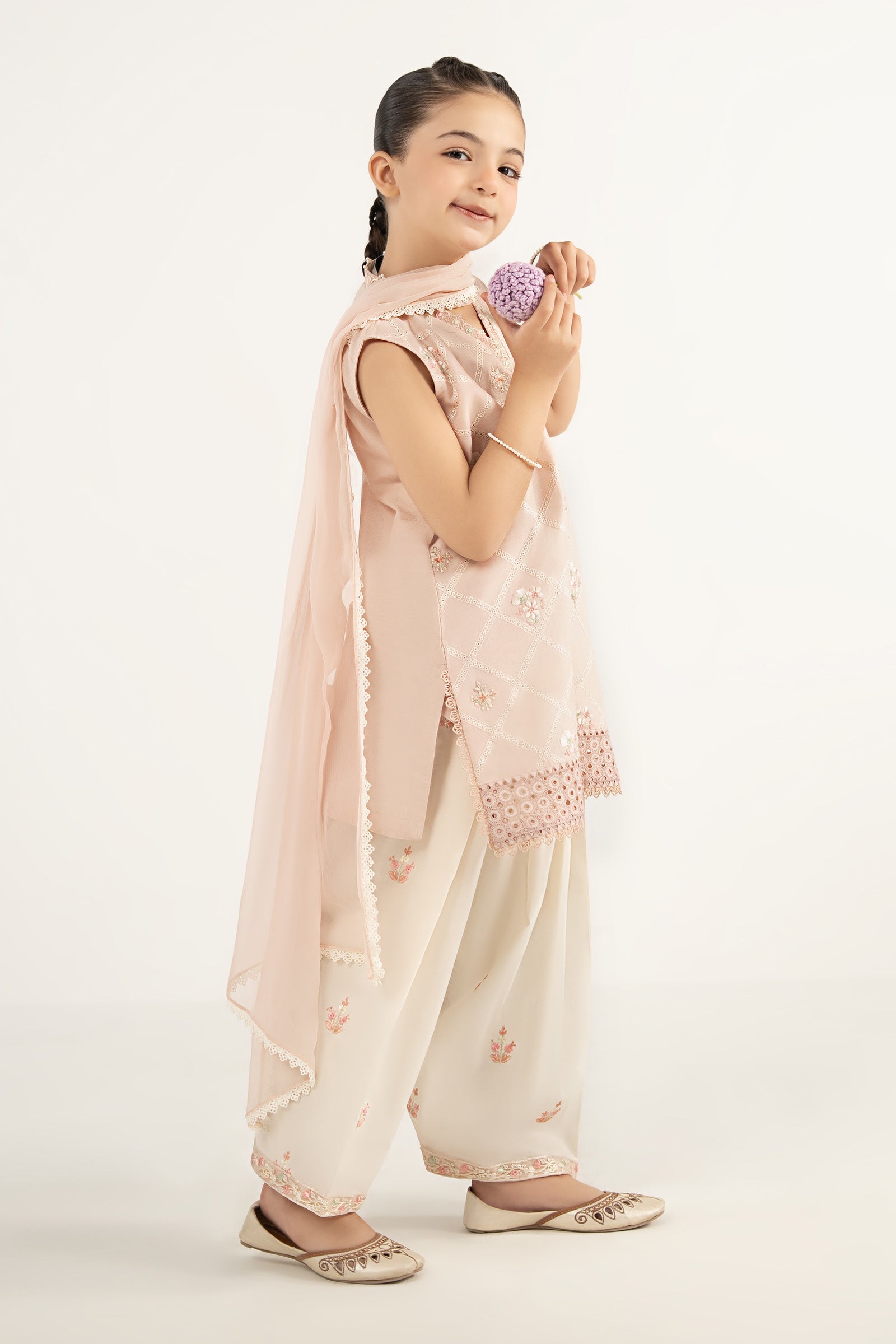 3 Piece Embroidered Dobby Lawn Suit