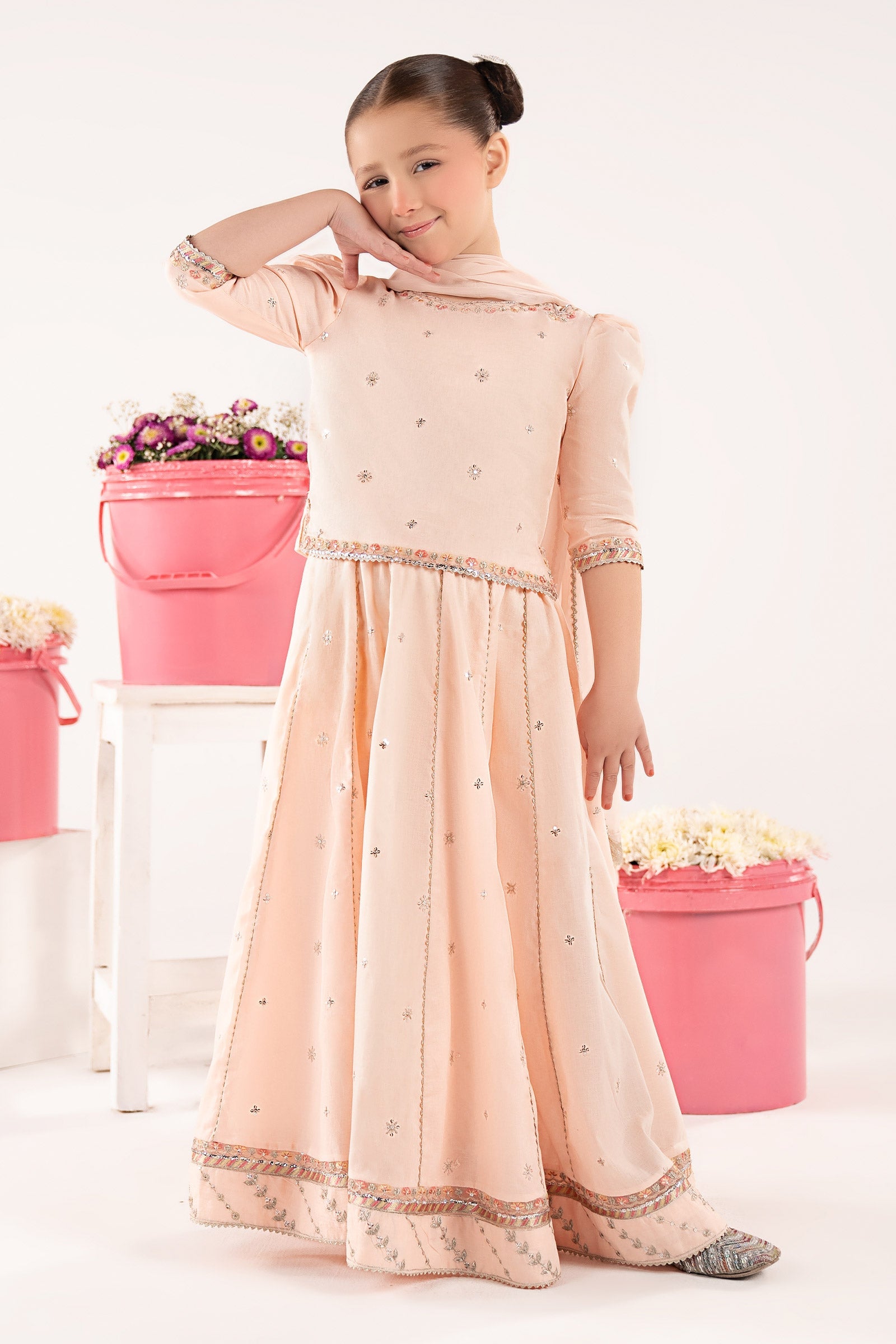 3 Piece Embroidered Dobby Lawn Suit