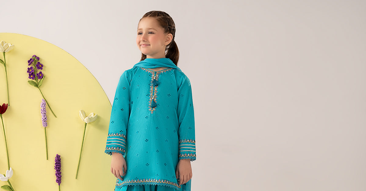 3 Piece Embroidered Dobby Lawn Suit