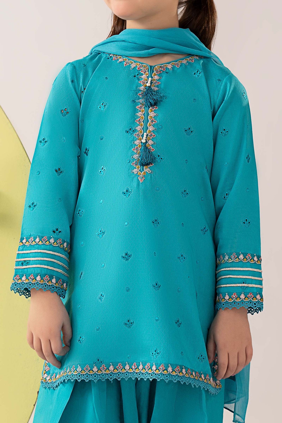 3 Piece Embroidered Dobby Lawn Suit