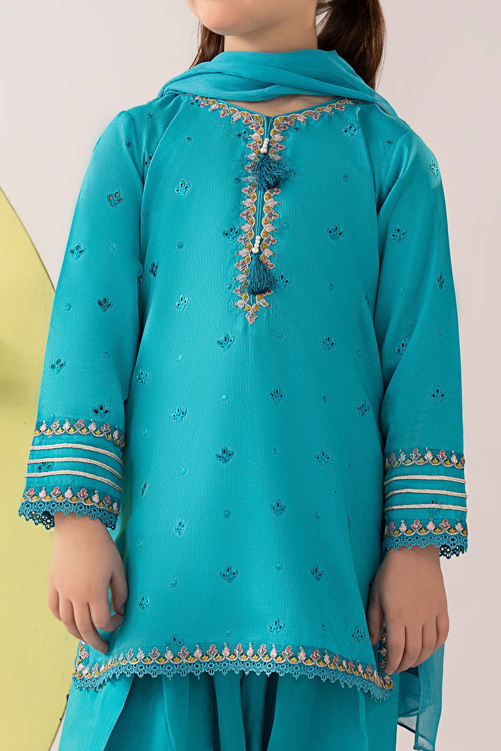 3 Piece Embroidered Dobby Lawn Suit