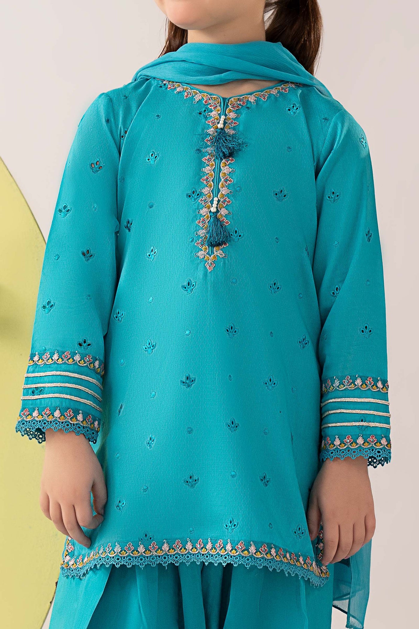 3 Piece Embroidered Dobby Lawn Suit