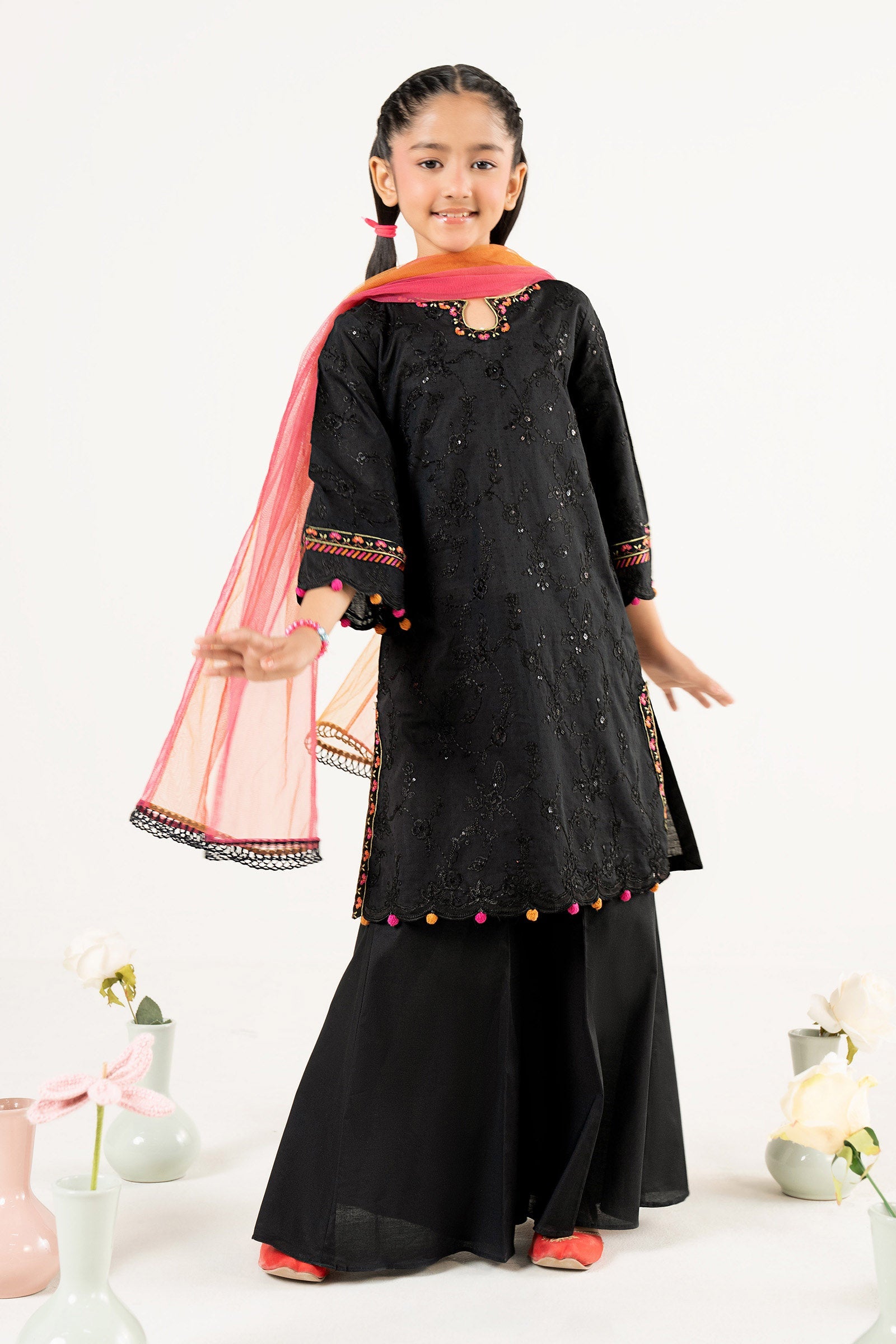 3 Piece Embroidered Dobby Lawn Suit