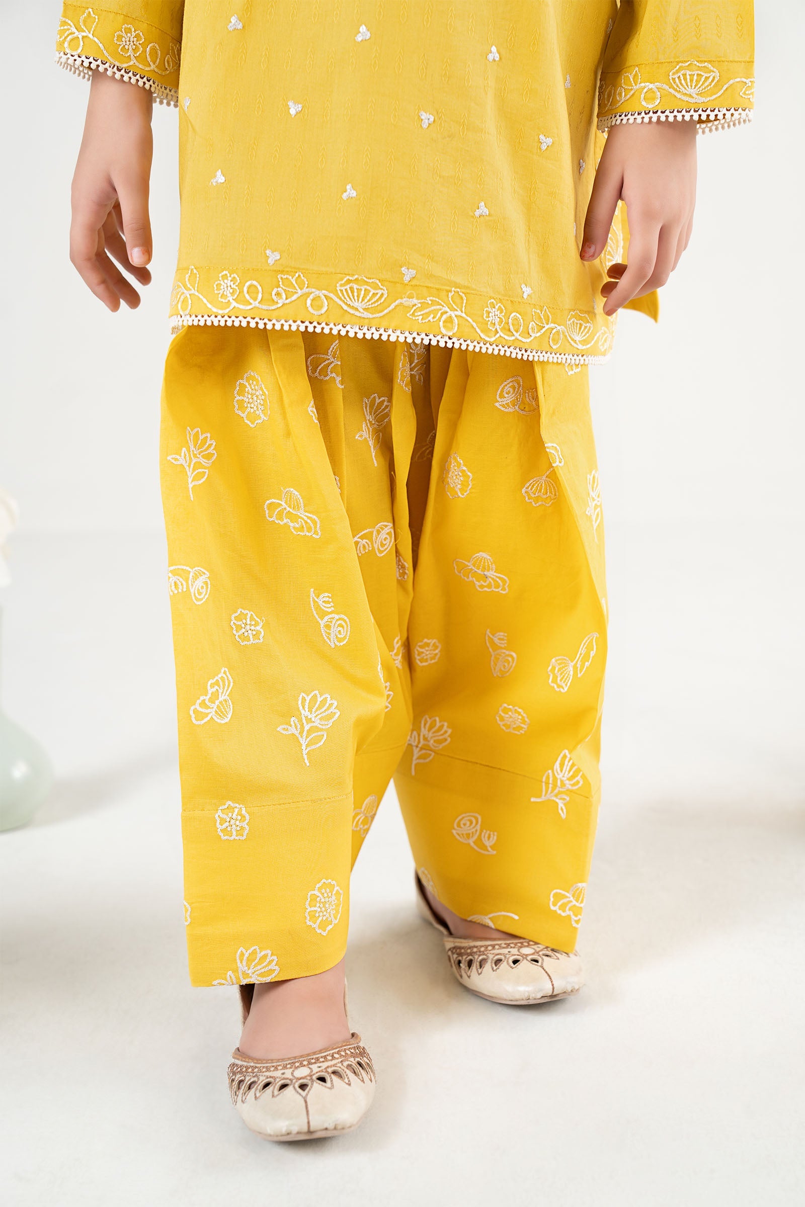 2 Piece Embroidered Dobby Lawn Suit