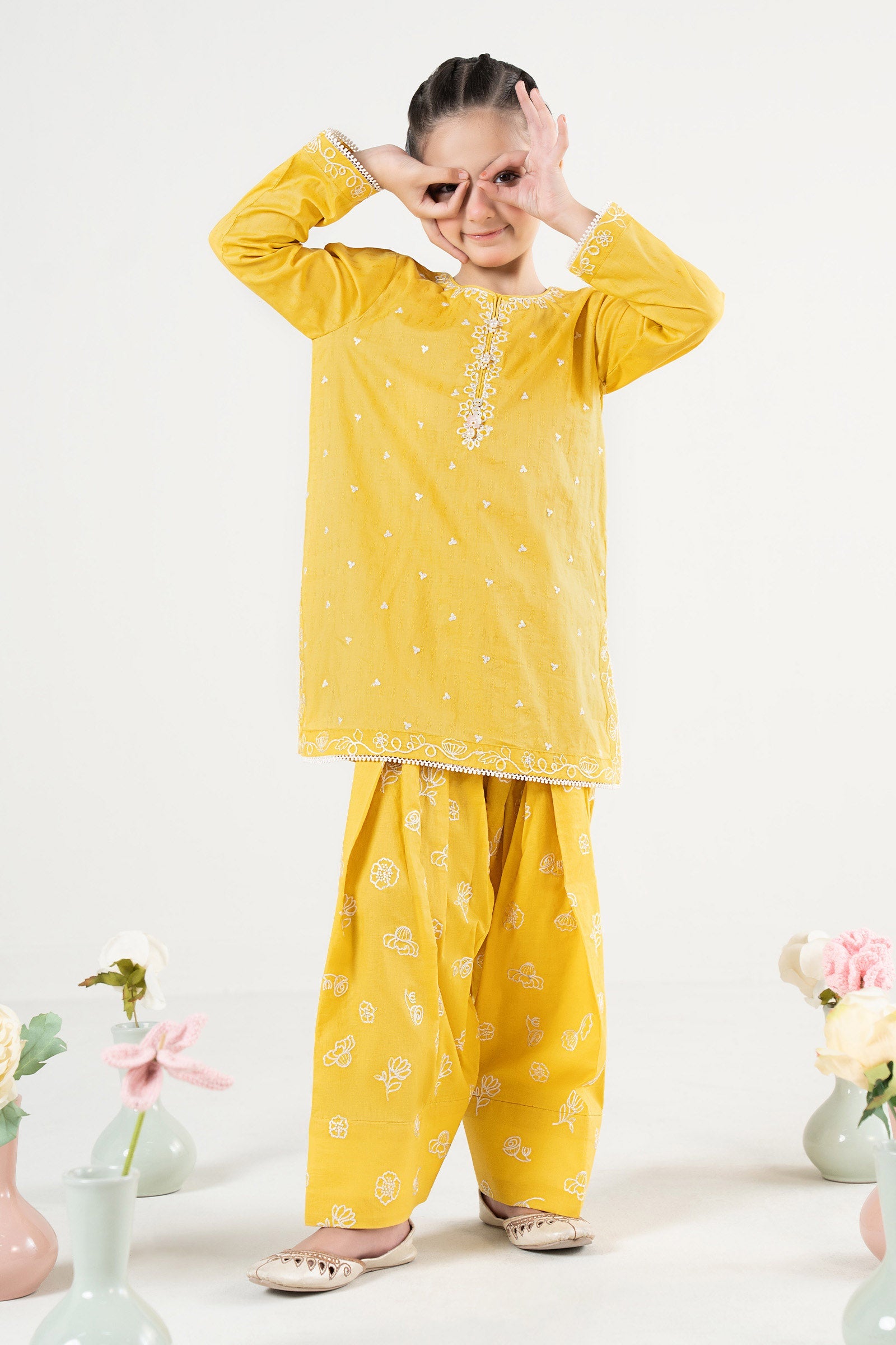 2 Piece Embroidered Dobby Lawn Suit