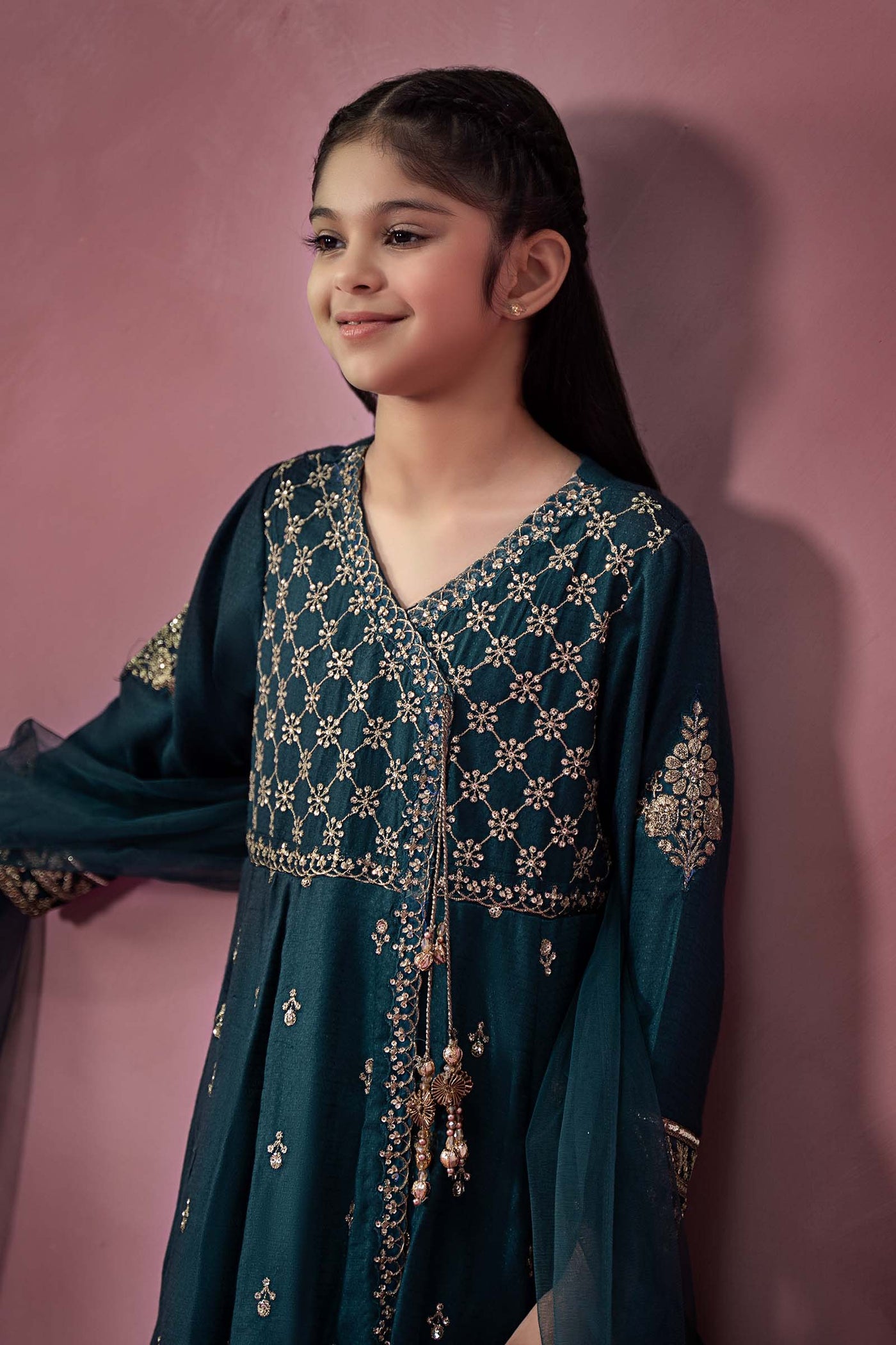 3 Piece Embroidered Linen Suit