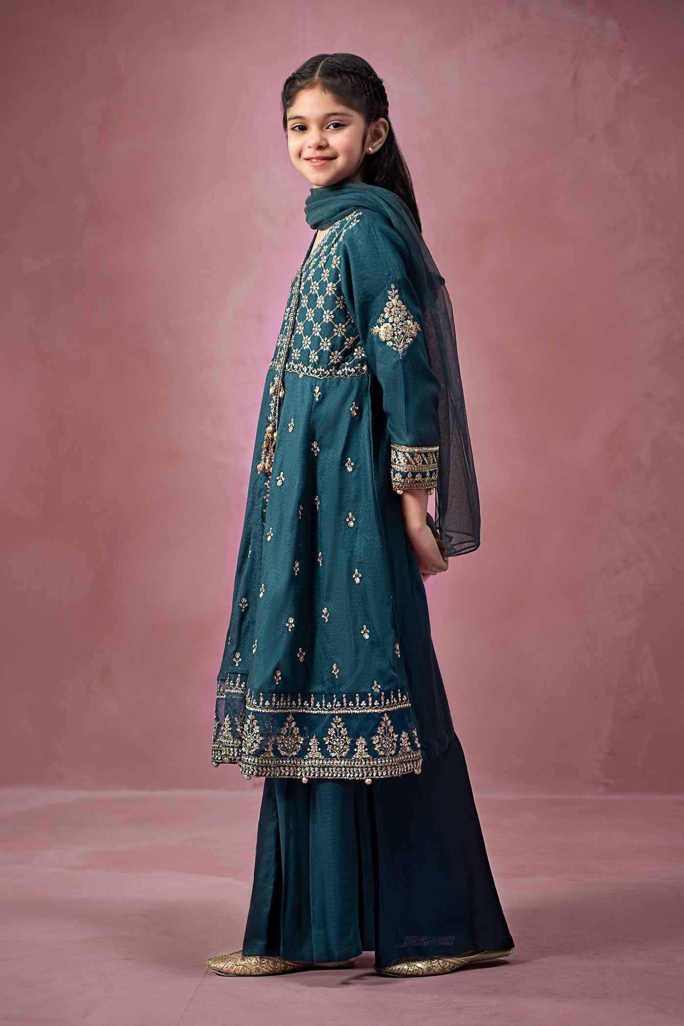 3 Piece Embroidered Linen Suit