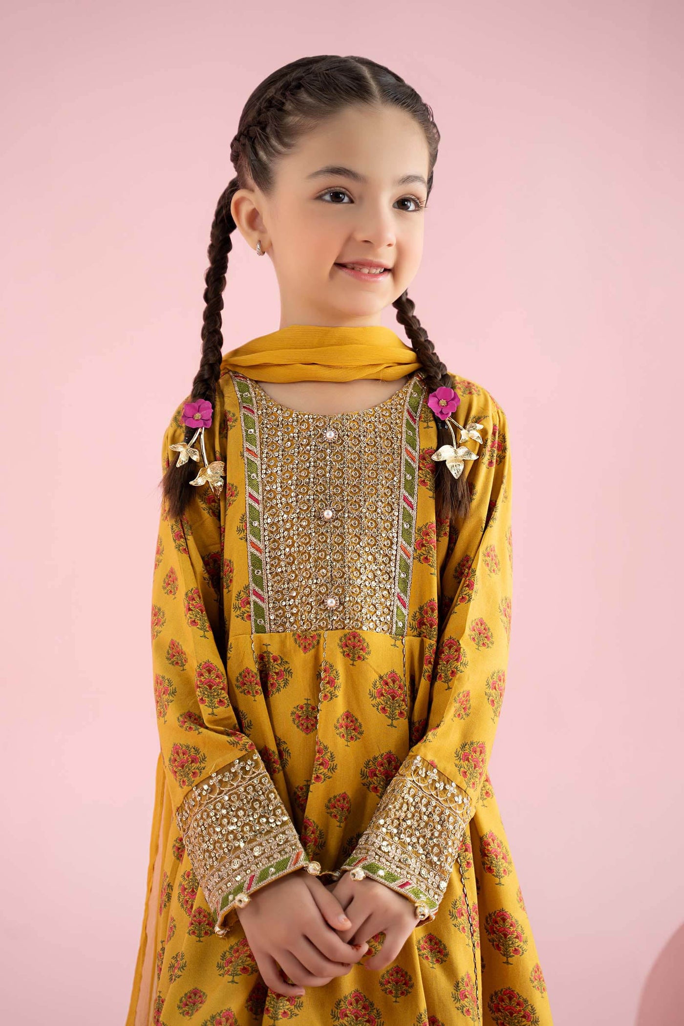 3 Piece Embroidered Linen Suit