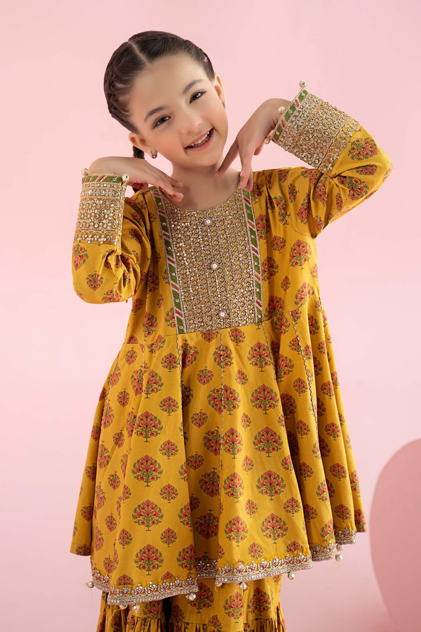 3 Piece Embroidered Linen Suit
