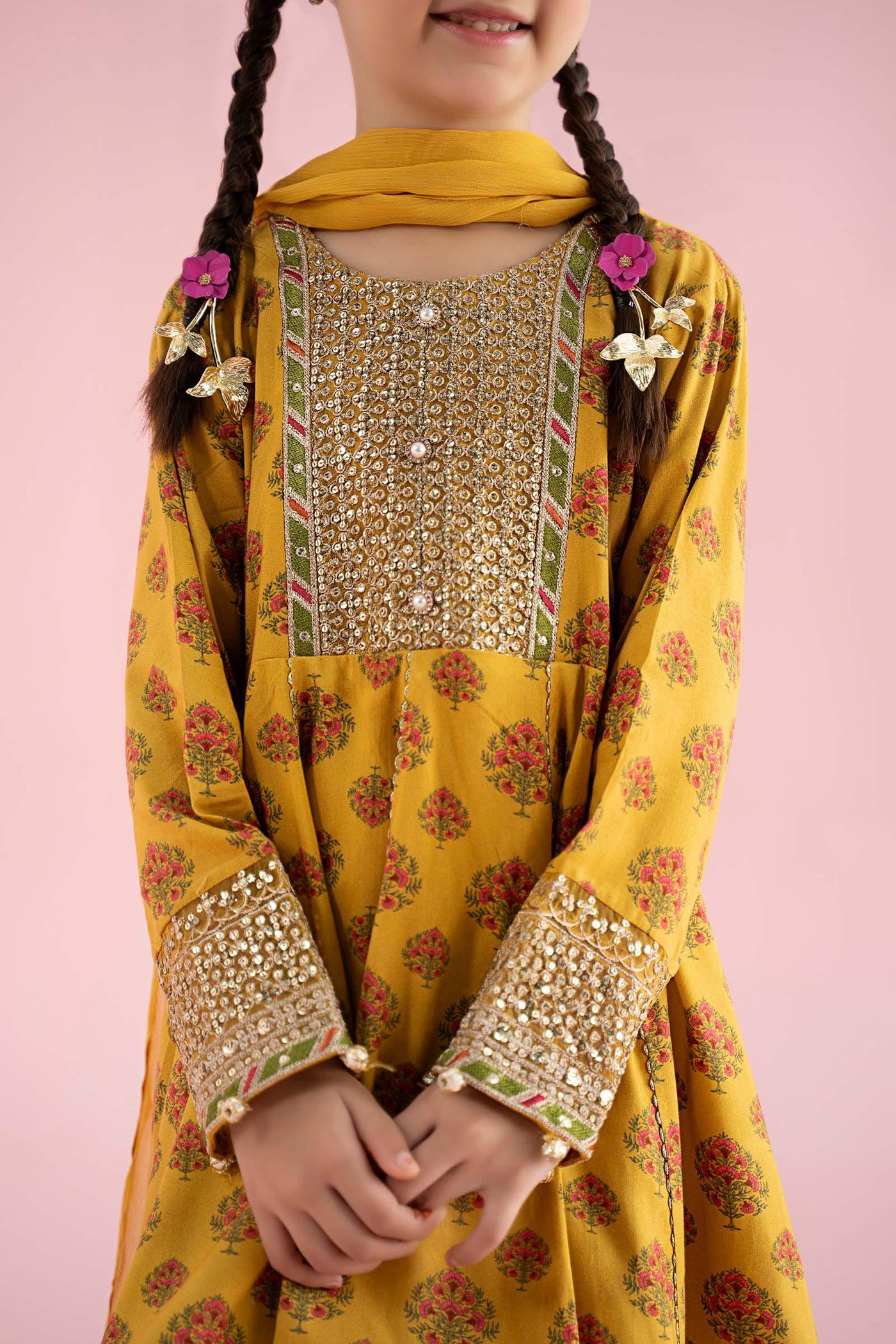3 Piece Embroidered Linen Suit