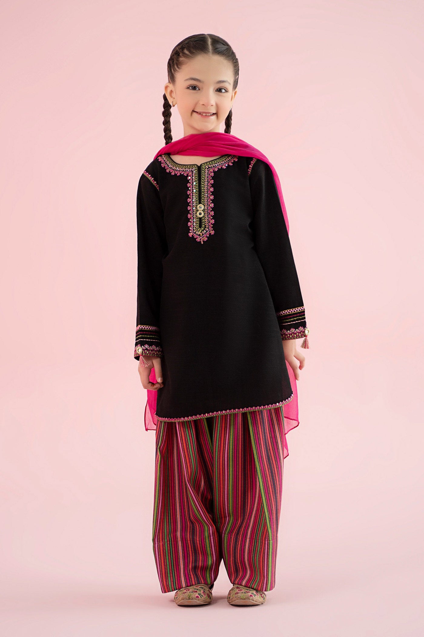 3 Piece Embroidered Slub Khaddar Suit