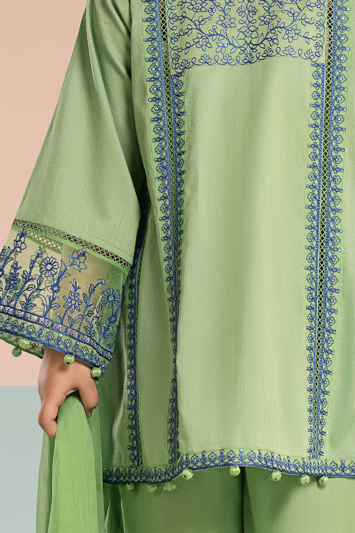 3 Piece Embroidered Dobby Lawn Suit