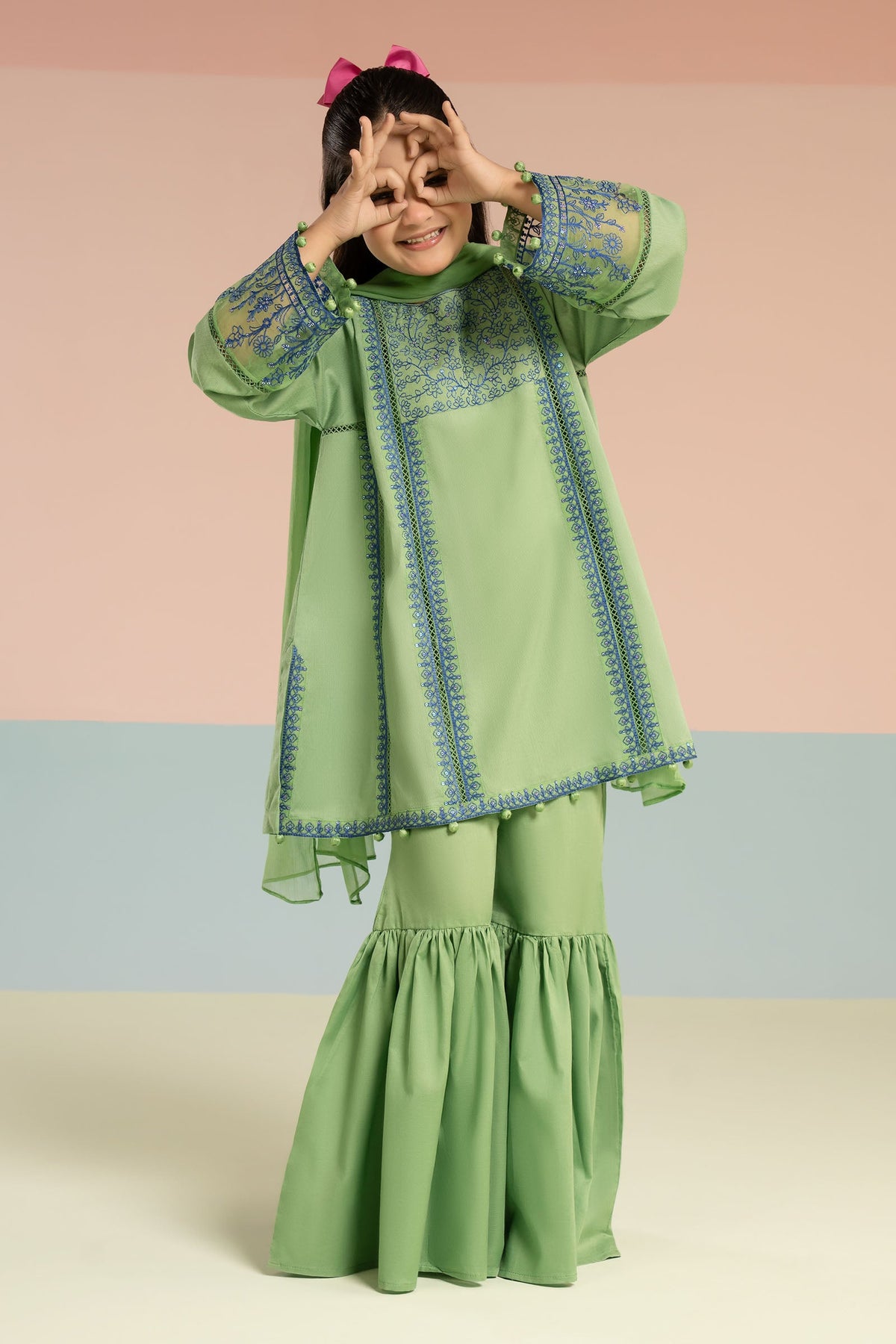 3 Piece Embroidered Dobby Lawn Suit