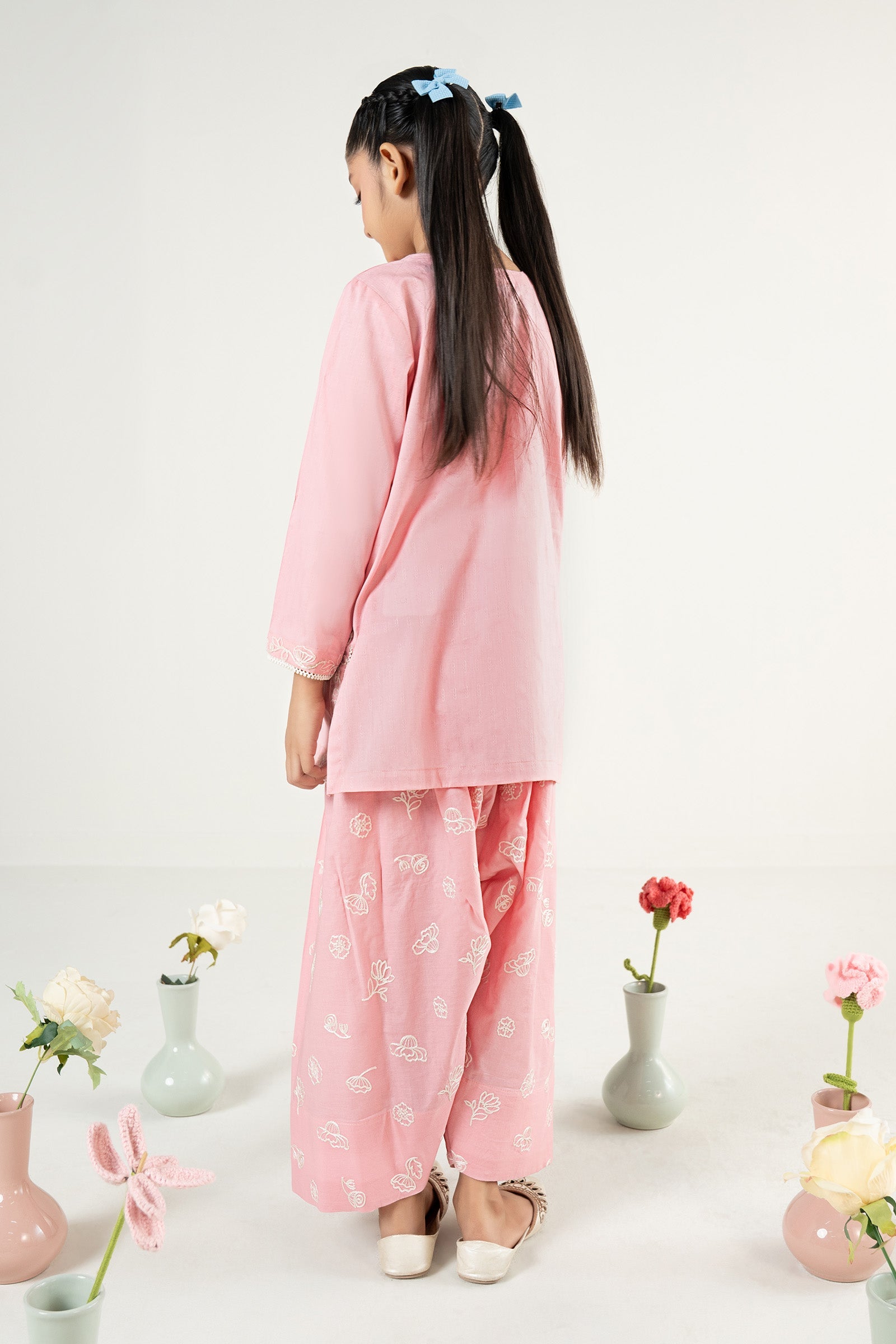 2 Piece Embroidered Dobby Lawn Suit