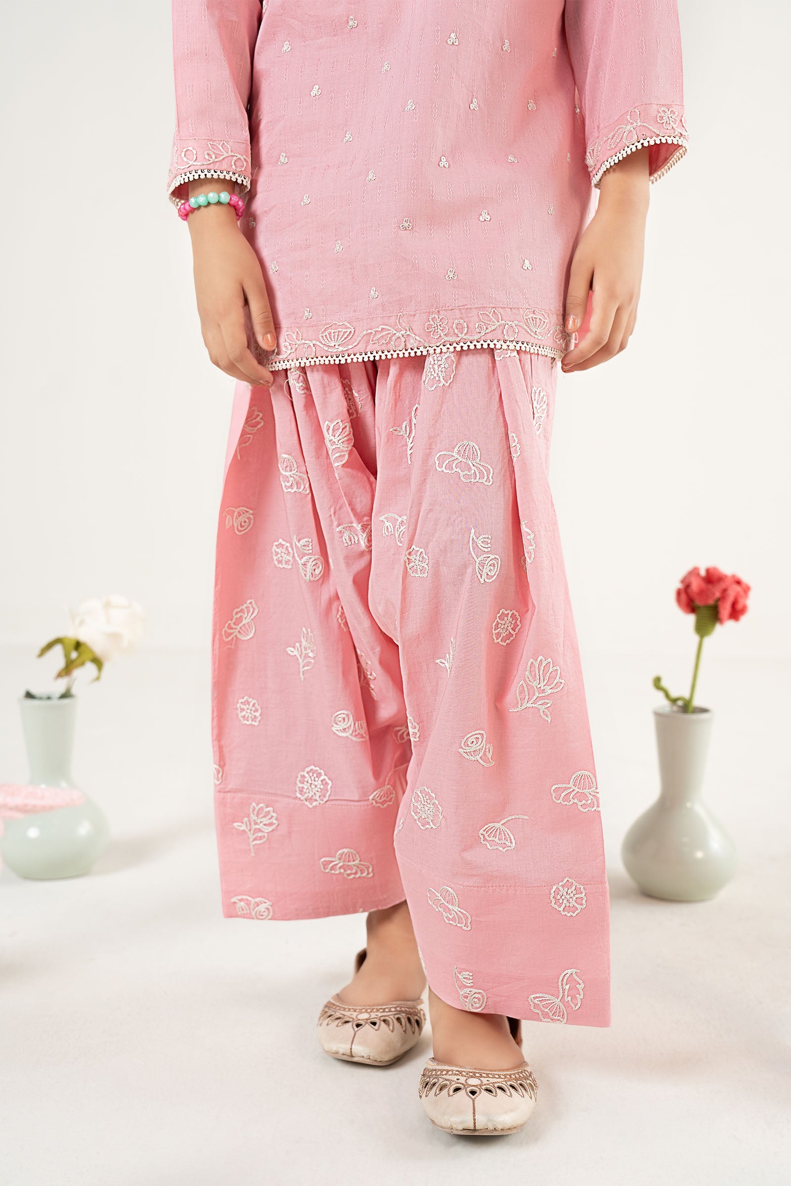 2 Piece Embroidered Dobby Lawn Suit