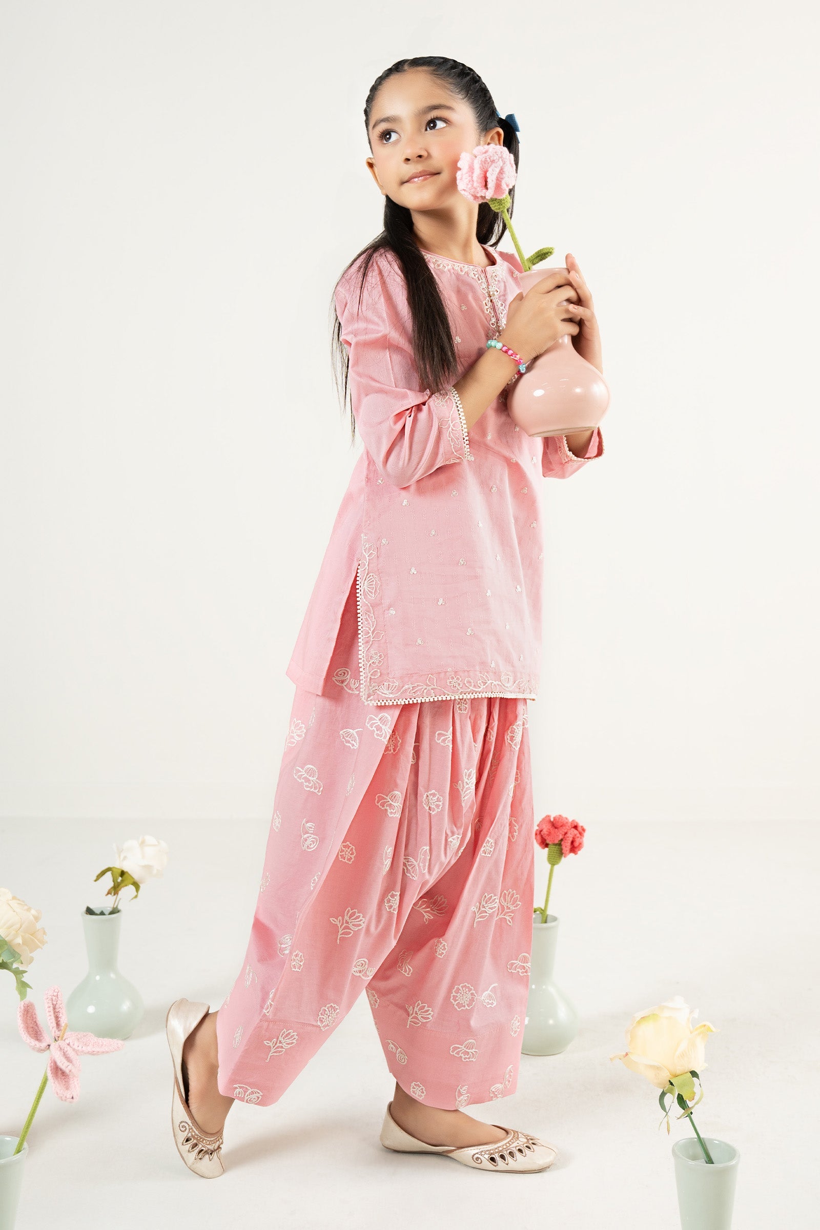 2 Piece Embroidered Dobby Lawn Suit