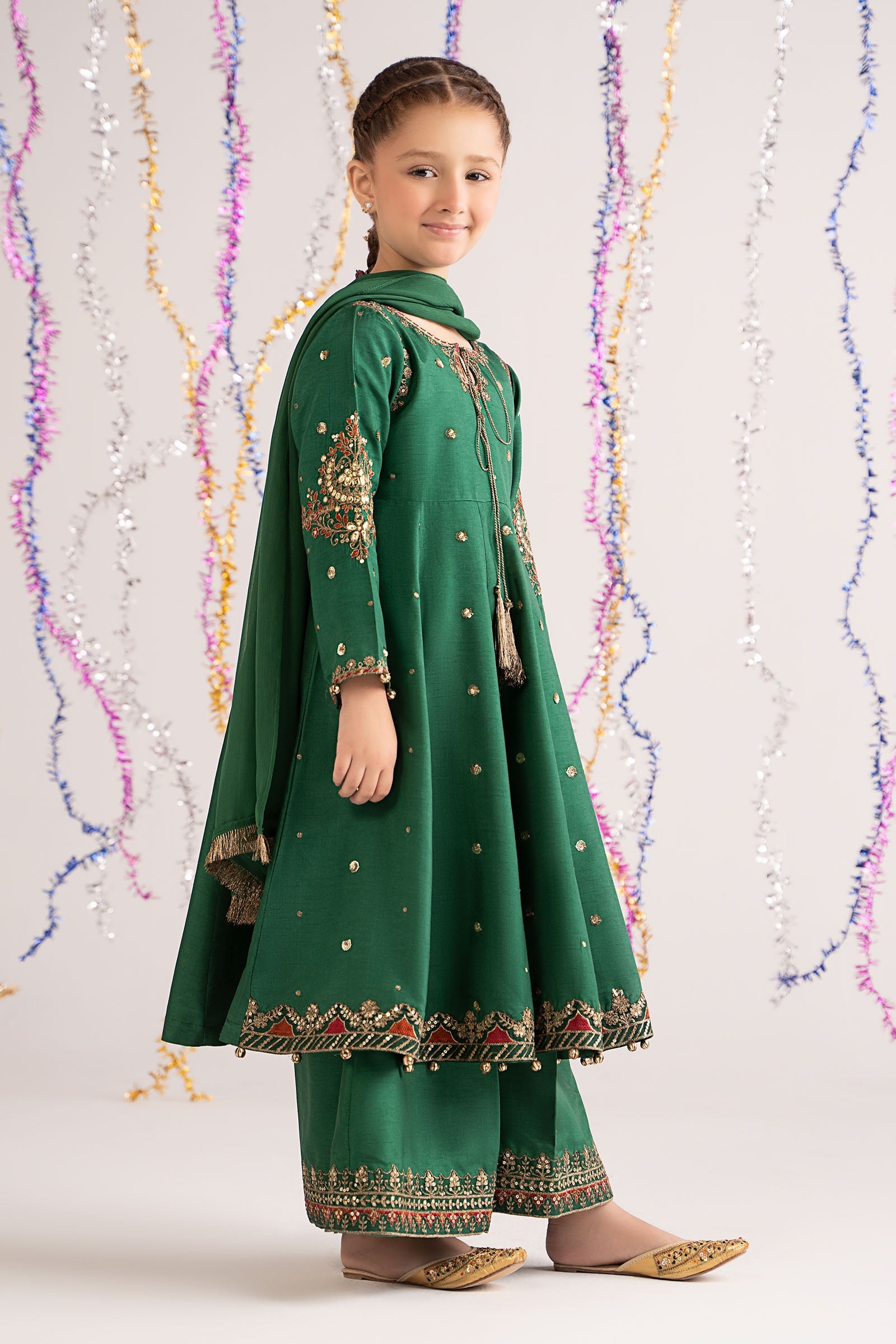 3 Piece Embroidered Bamberg Raw Silk Suit