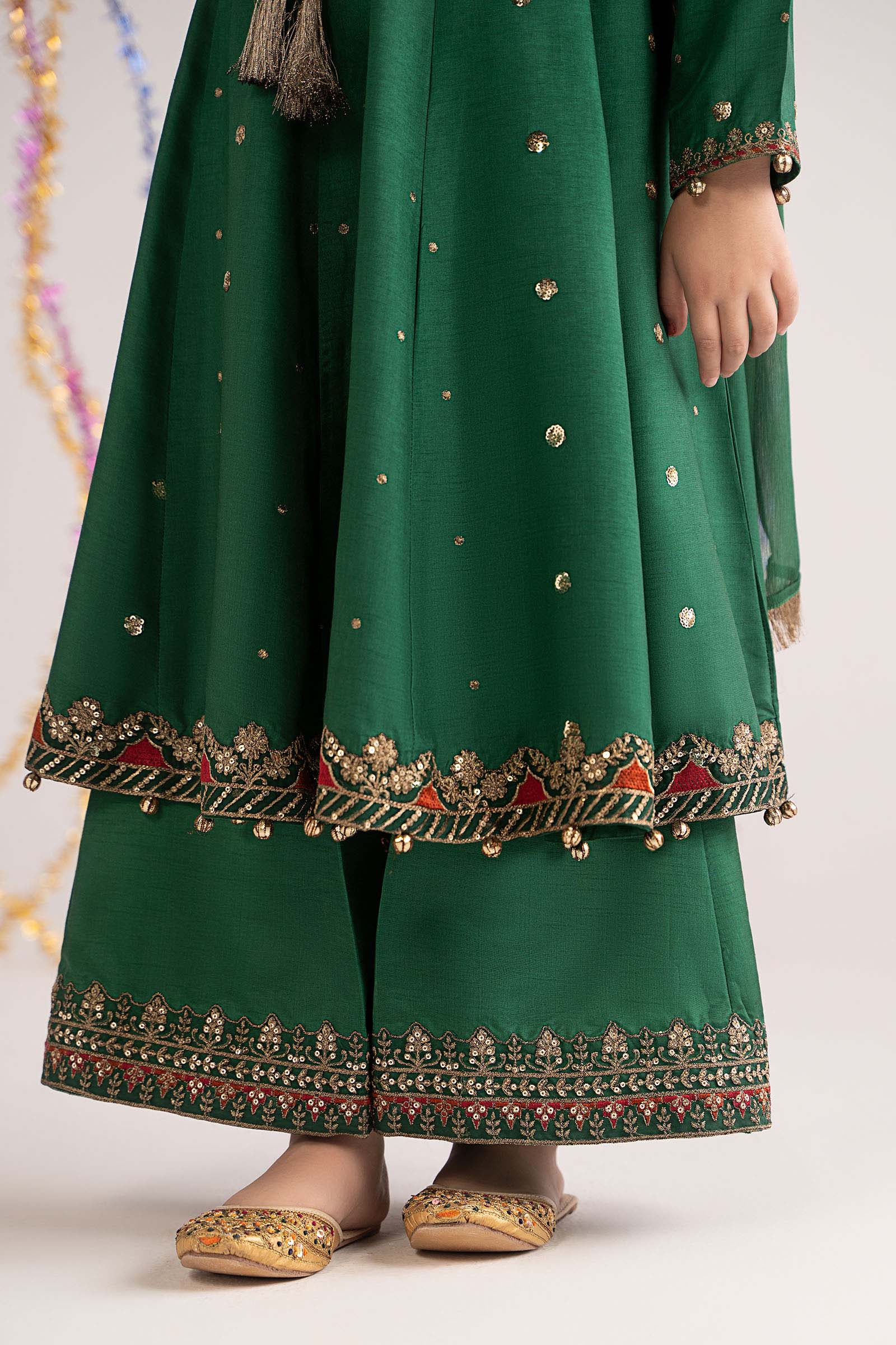 3 Piece Embroidered Bamberg Raw Silk Suit