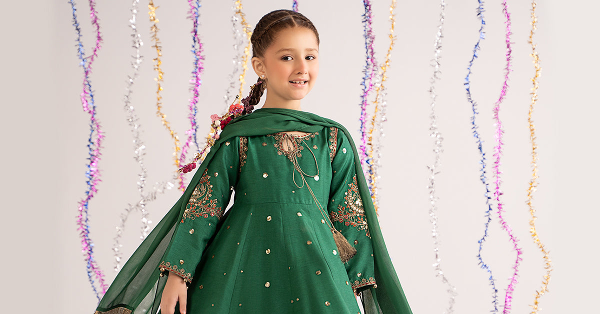 3 Piece Embroidered Bamberg Raw Silk Suit