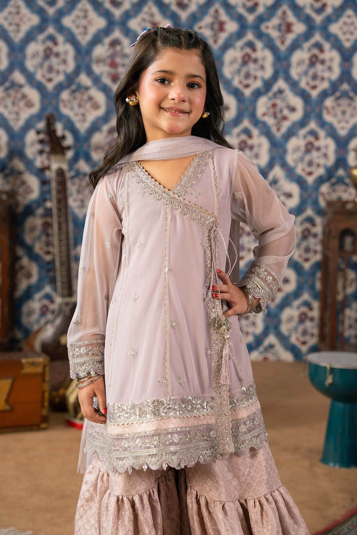 3 Piece Embroidered Net Suit