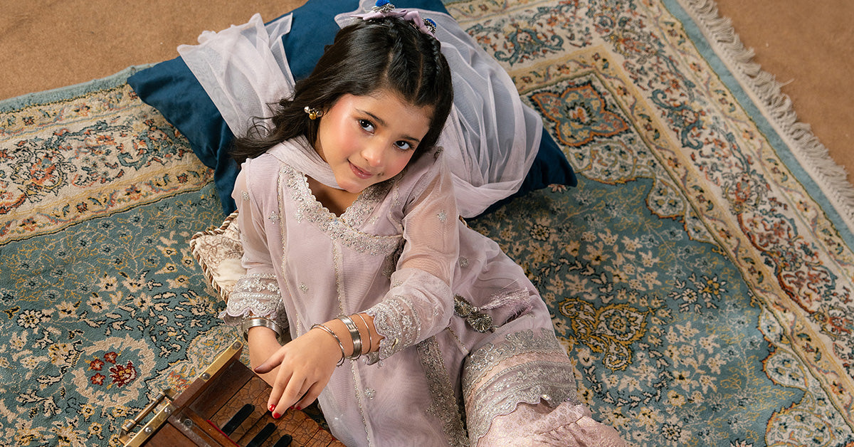3 Piece Embroidered Net Suit