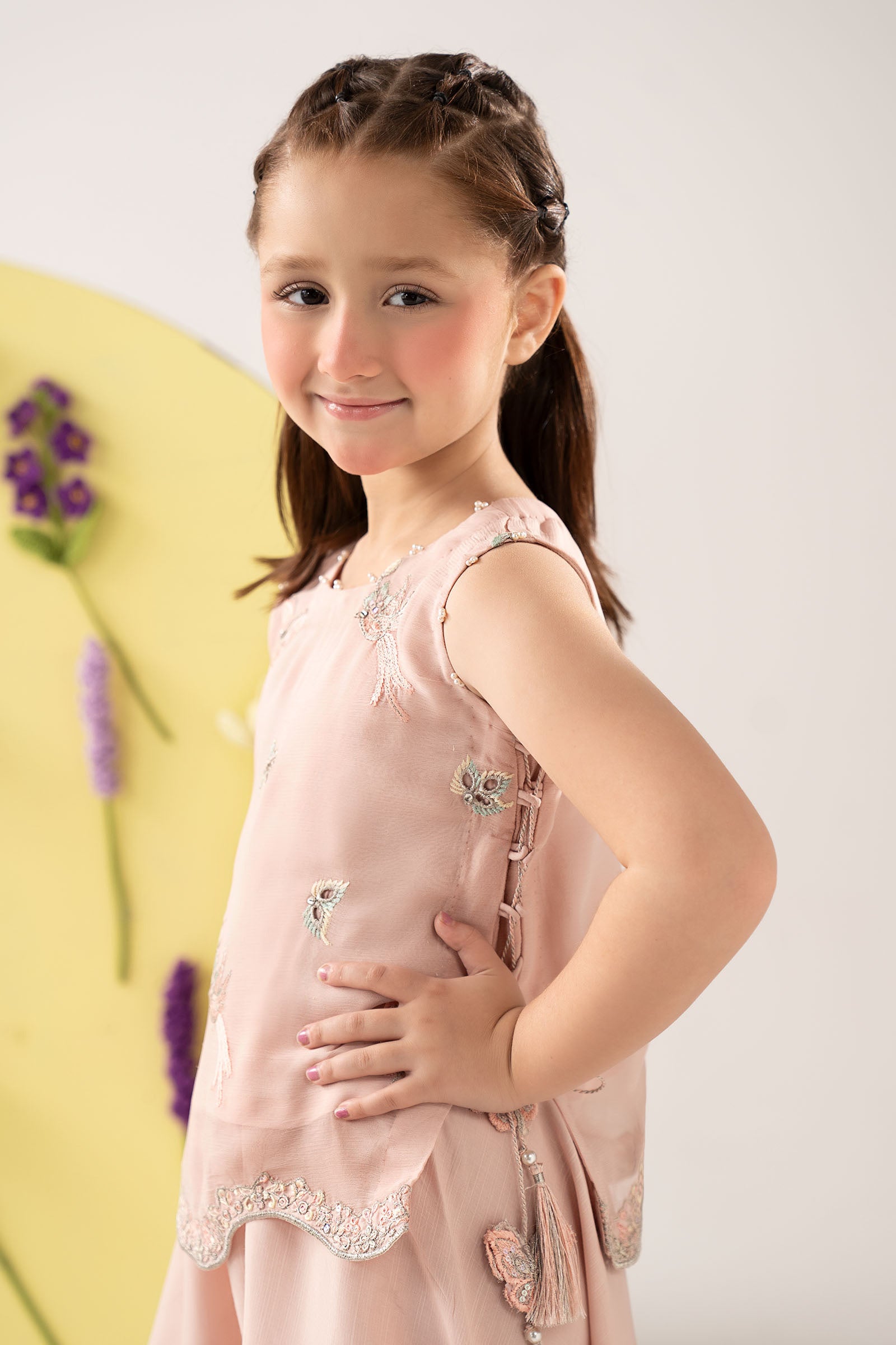 2 Piece Embroidered Chiffon Suit