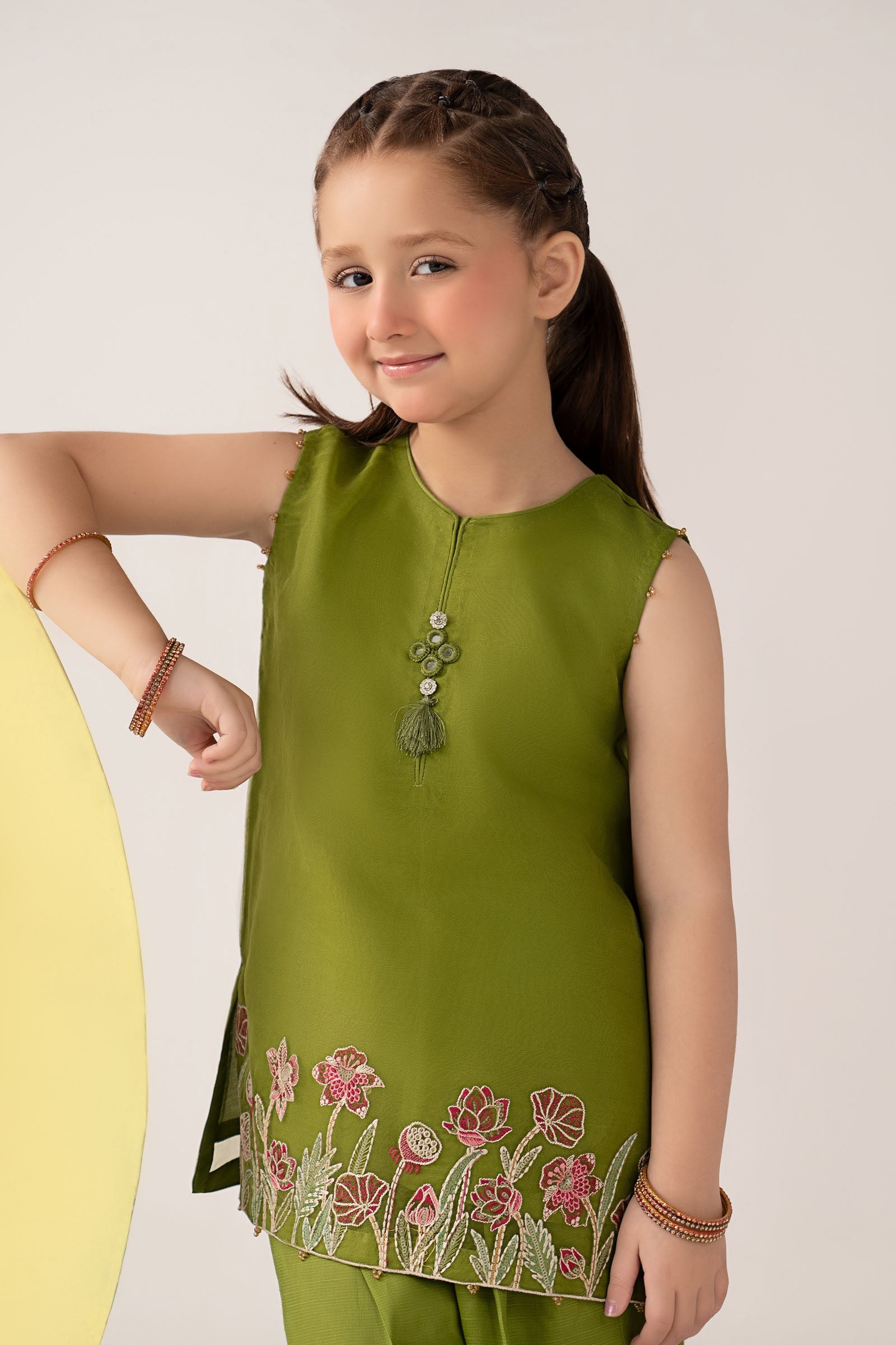 2 Piece Embroidered Organza Suit