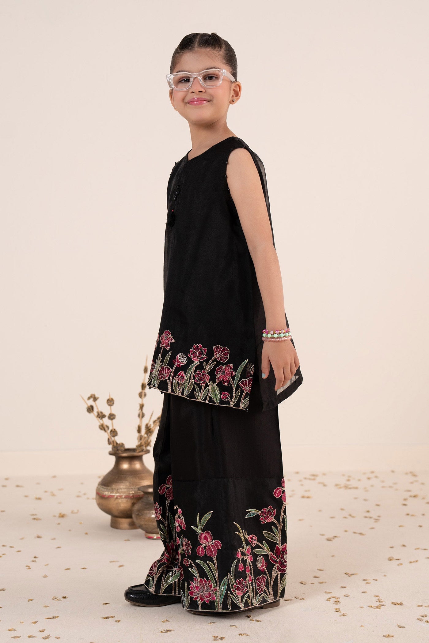 2 Piece Embroidered Organza Suit