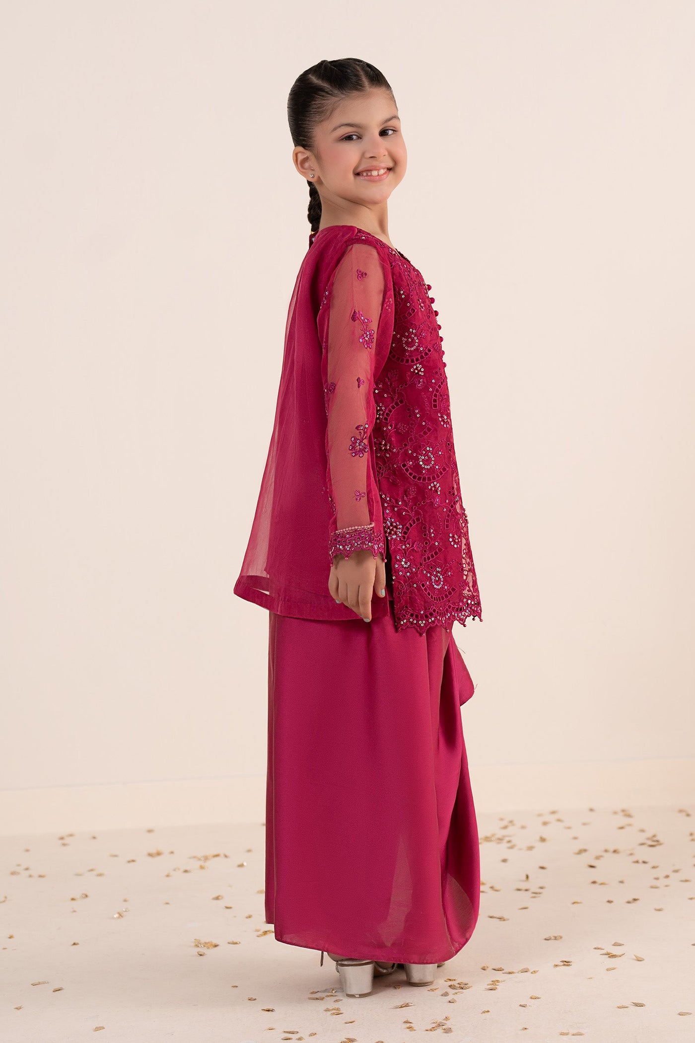 2 Piece Embroidered Organza Suit