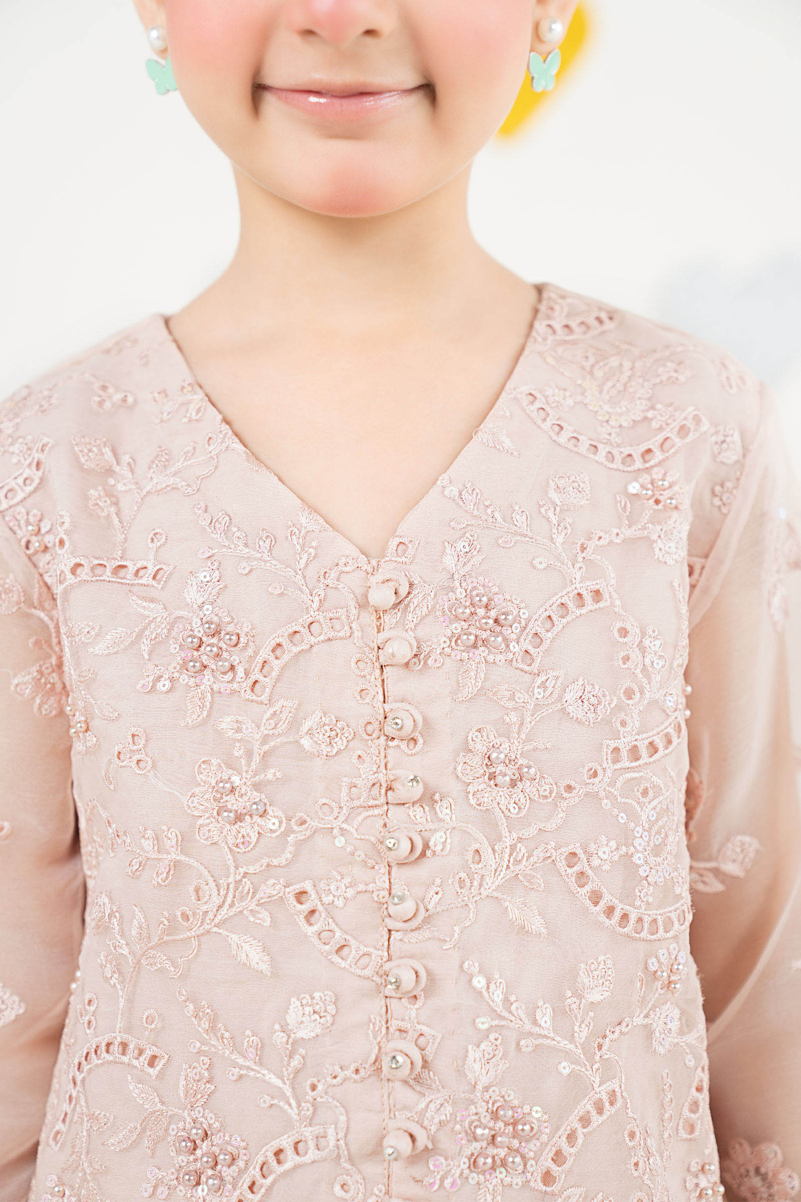 2 Piece Embroidered Organza Suit
