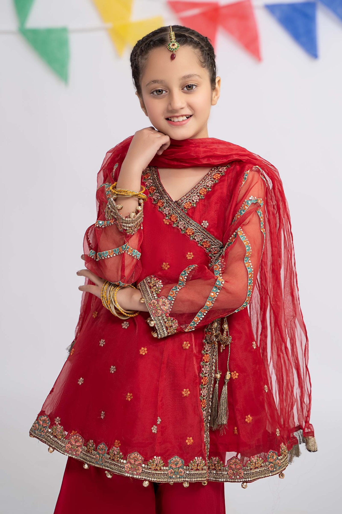 3 Piece Embroidered Organza Suit