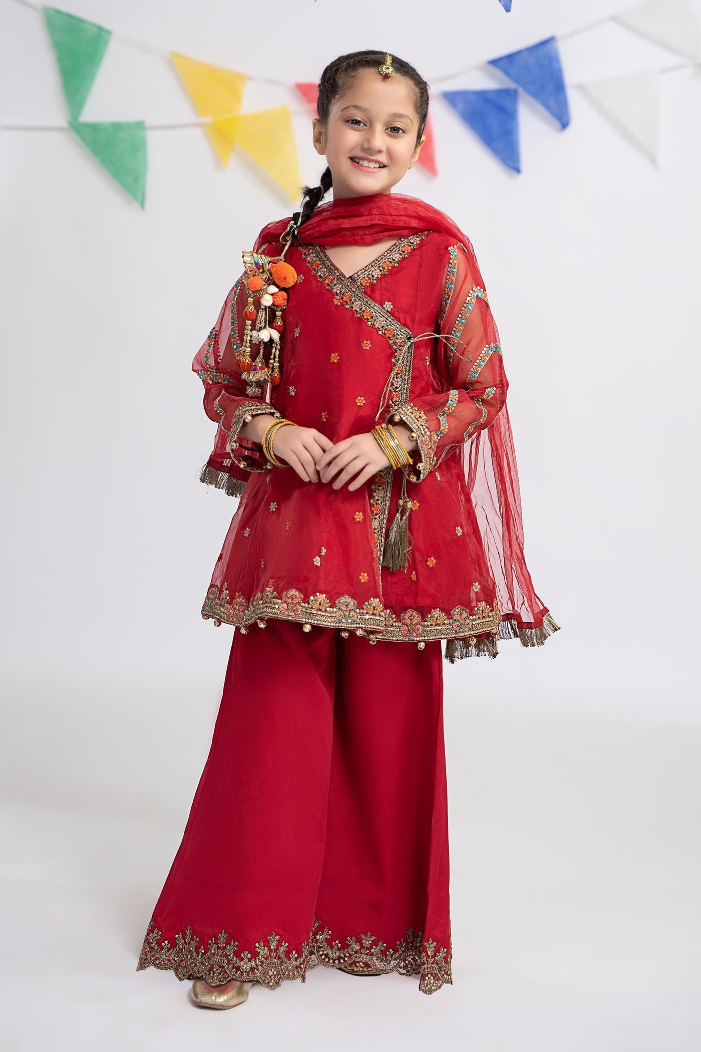 3 Piece Embroidered Organza Suit