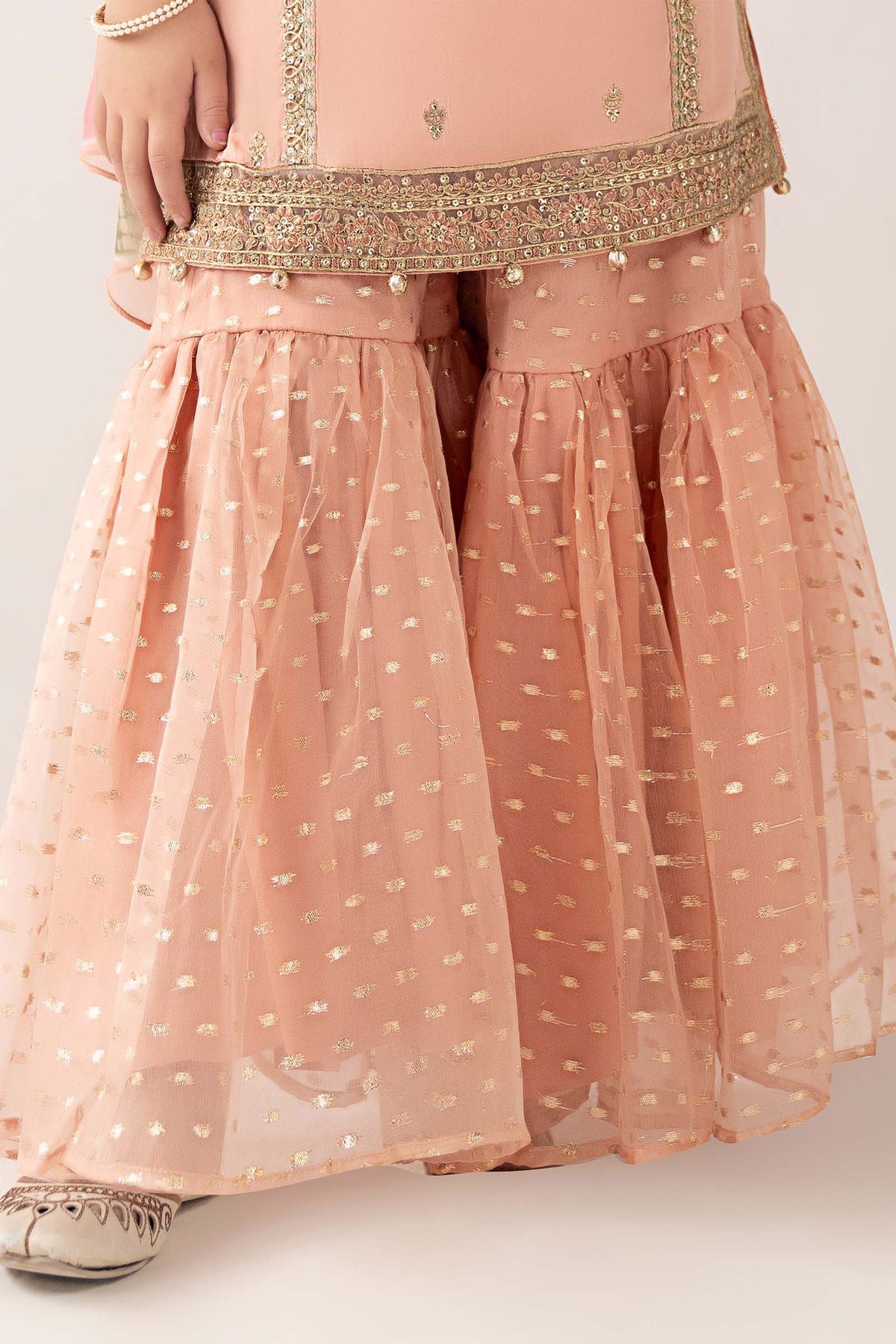 3 Piece Embroidered Cotton Satin Suit