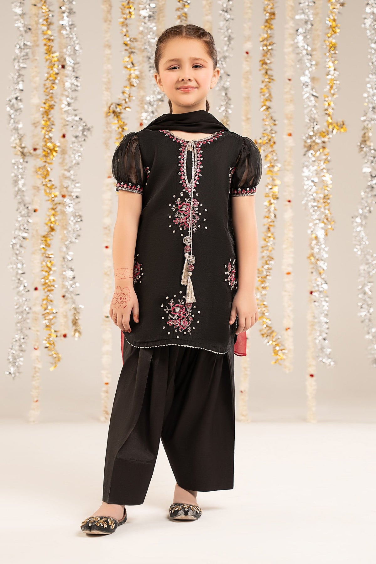 3 Piece Embroidered Organza Suit