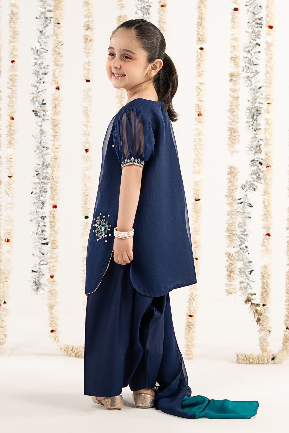 3 Piece Embroidered Organza Suit
