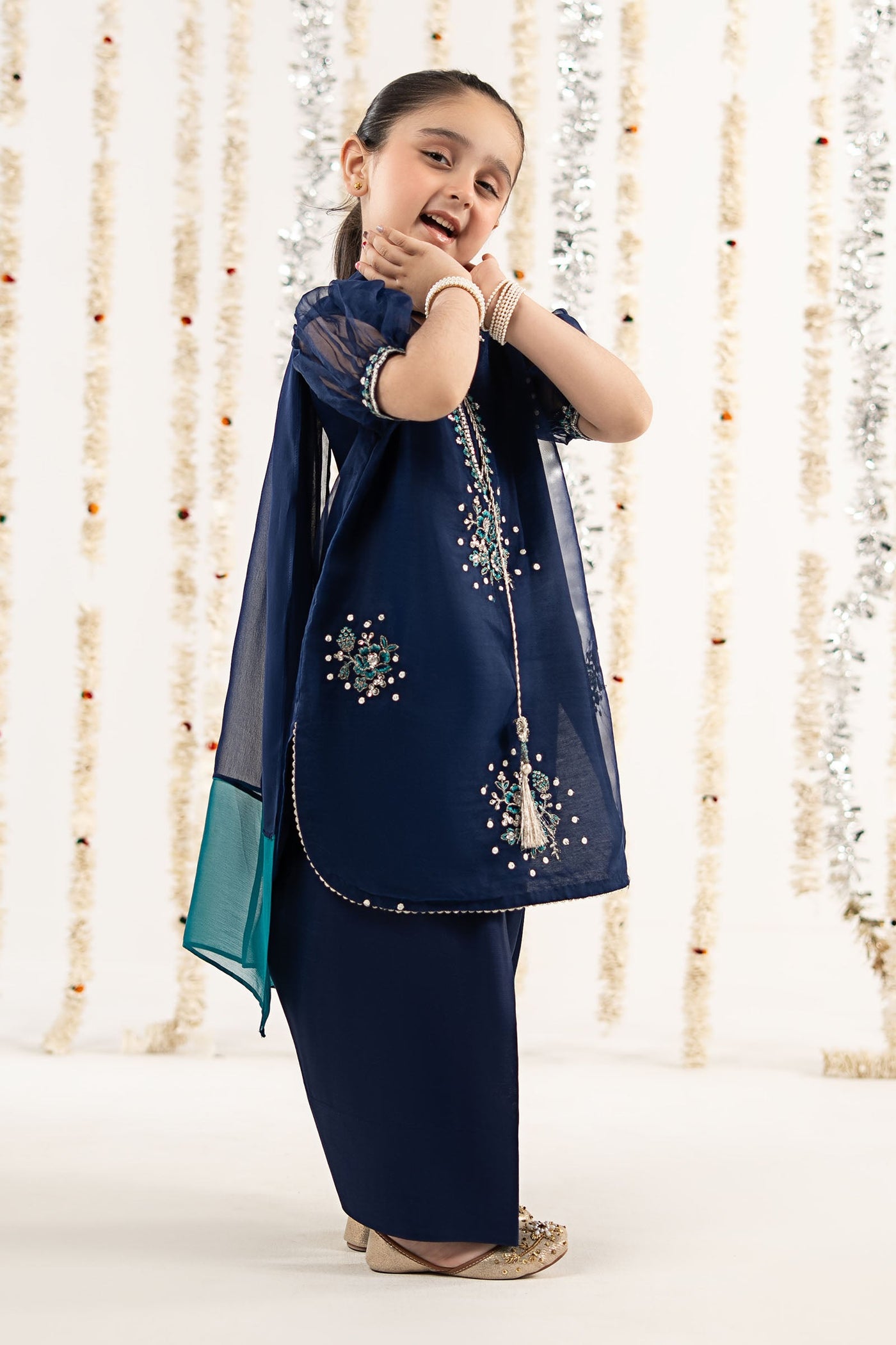 3 Piece Embroidered Organza Suit