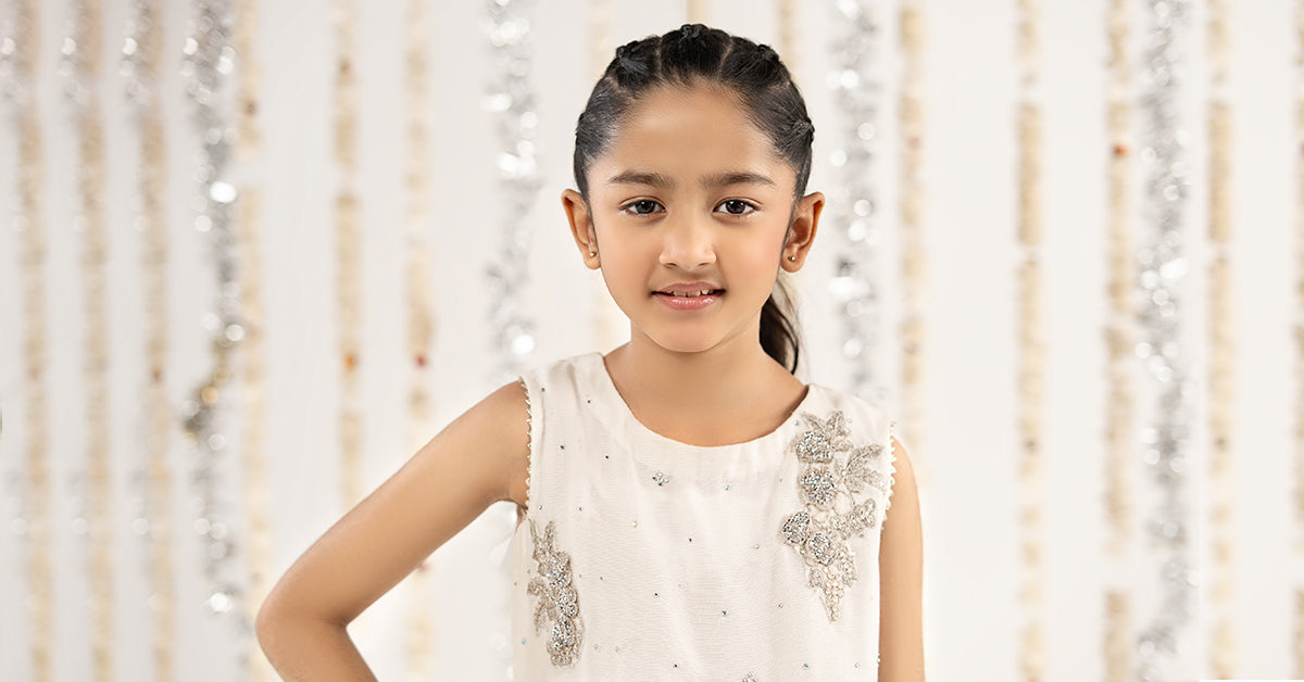 2 Piece Embroidered Cotton Net Suit