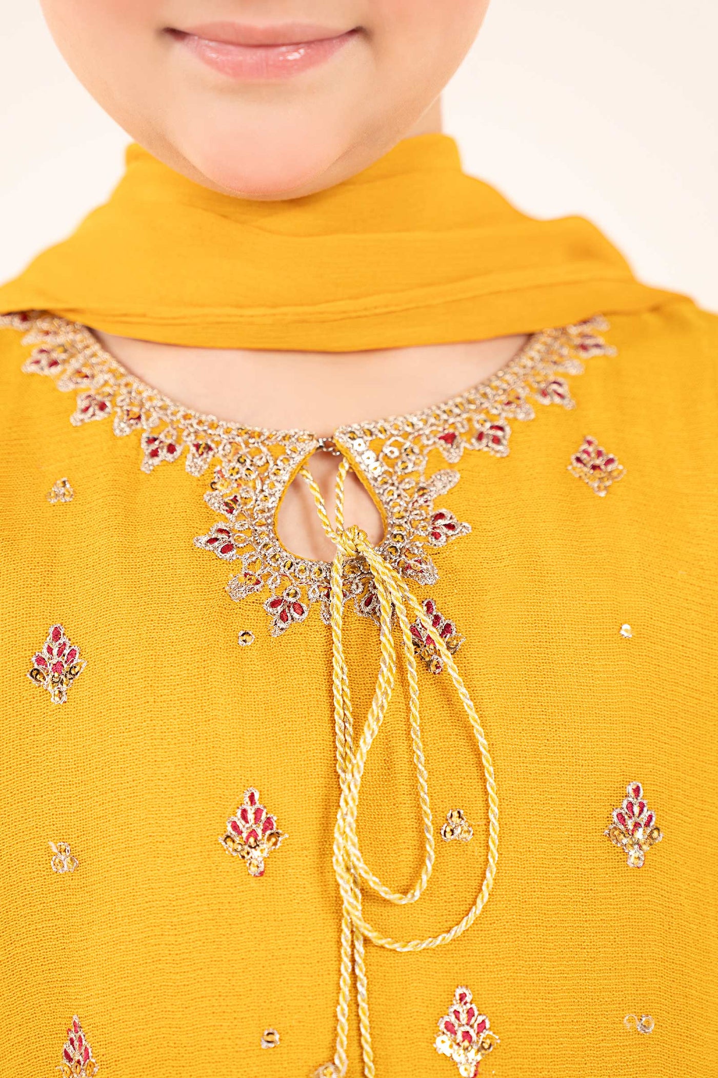 3 Piece Embroidered Cotton Net Suit