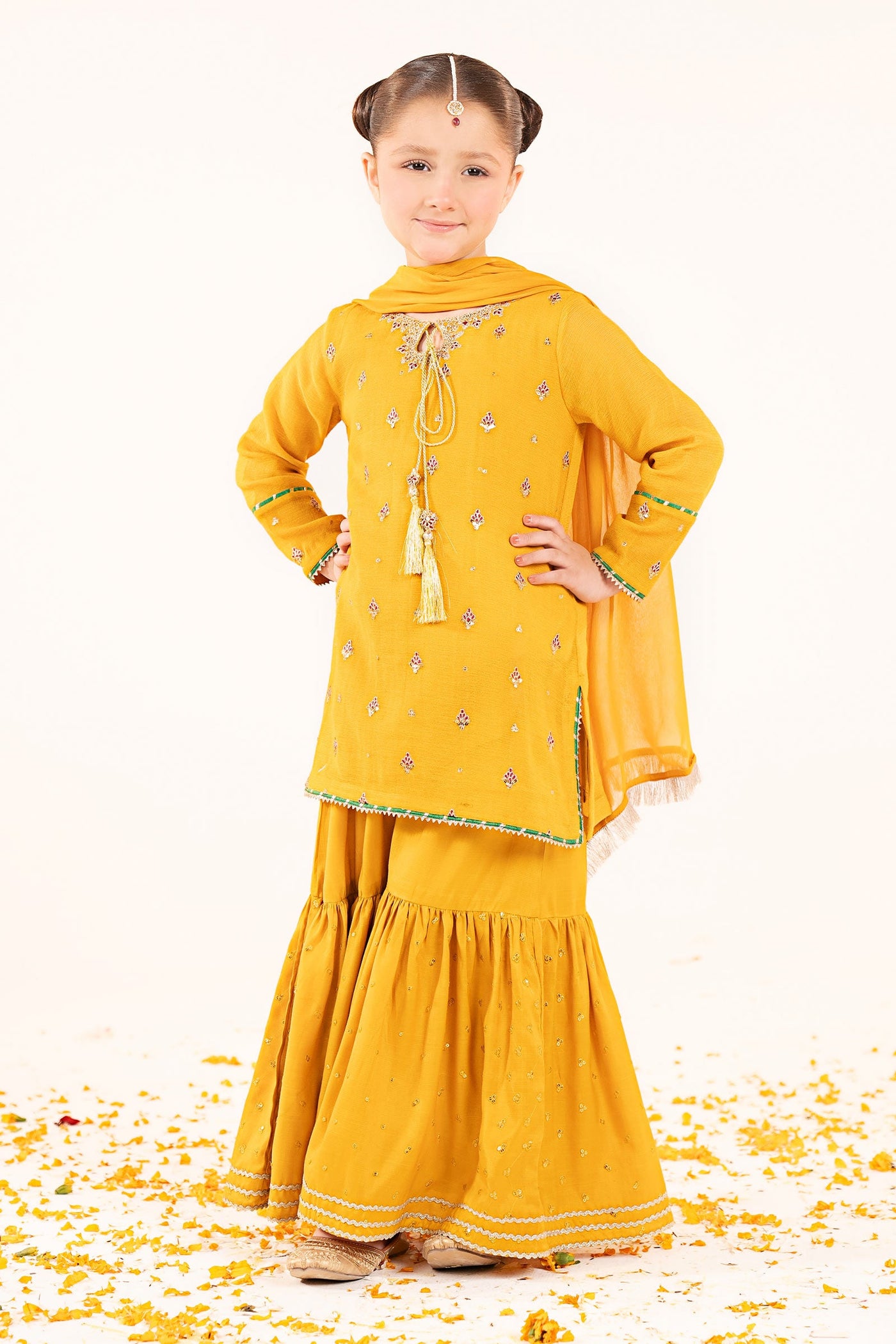 3 Piece Embroidered Cotton Net Suit