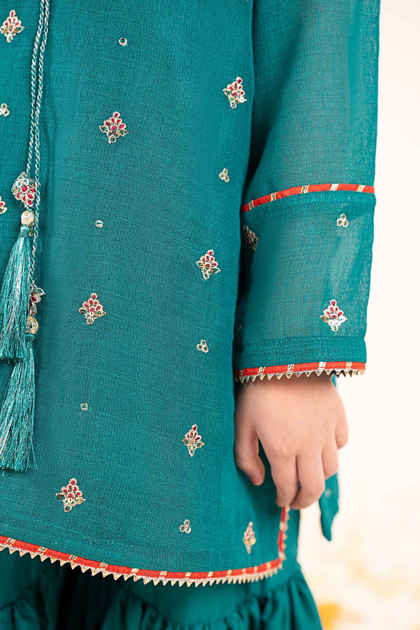 3 Piece Embroidered Cotton Net Suit