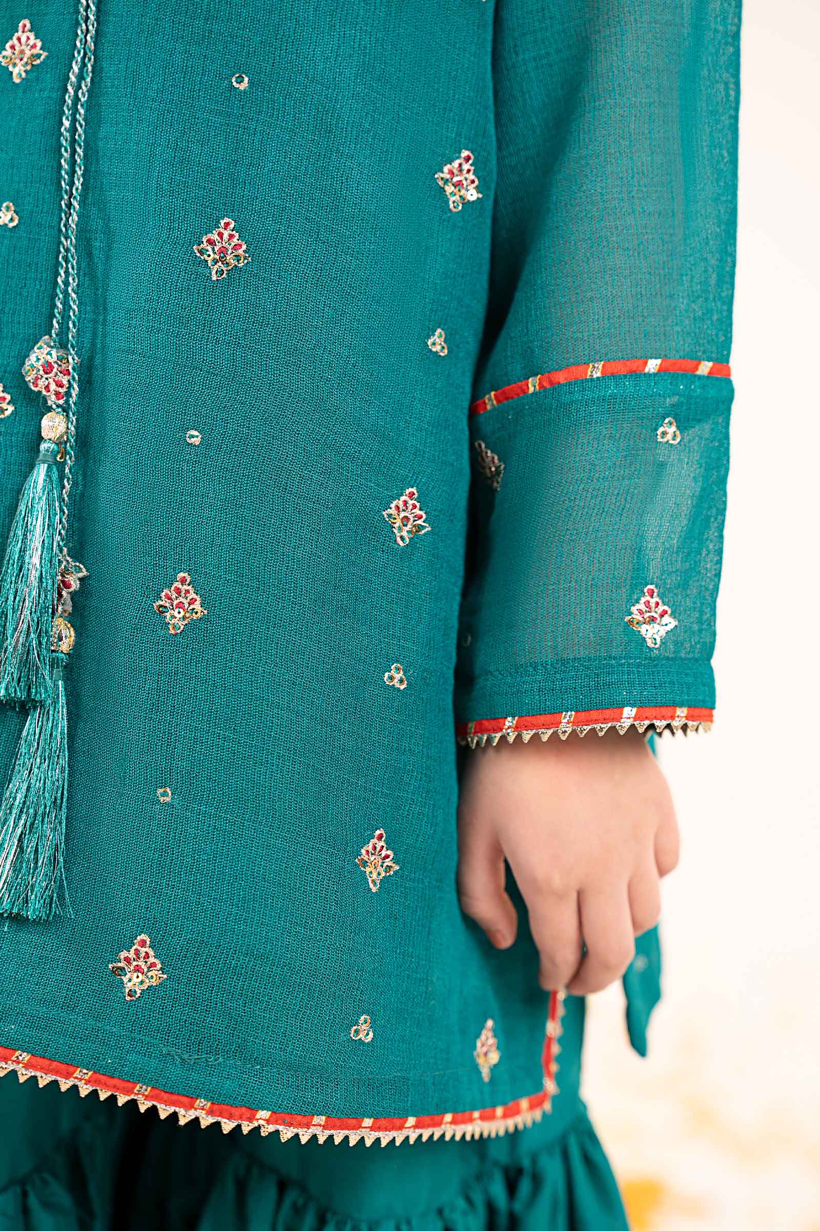 3 Piece Embroidered Cotton Net Suit