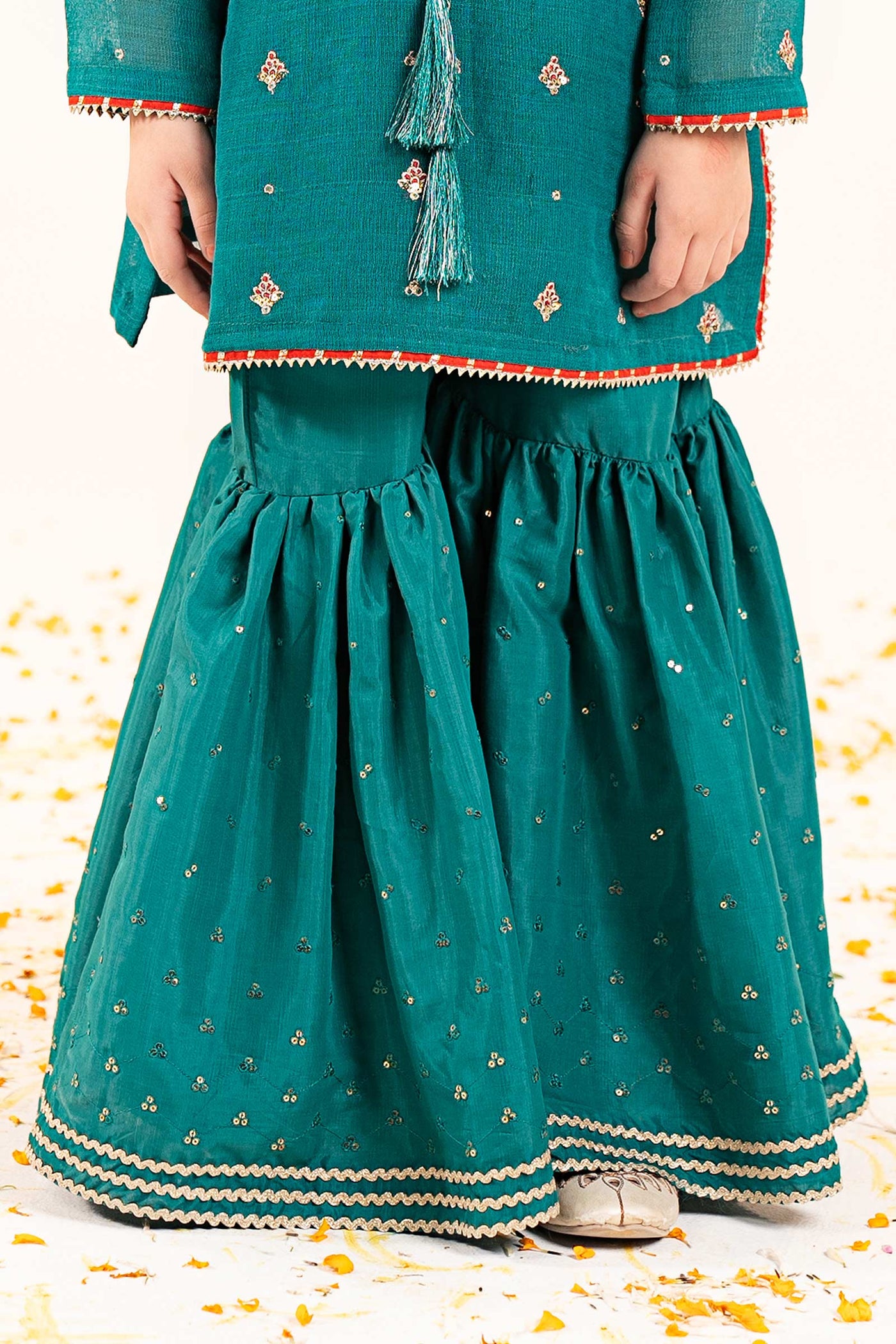 3 Piece Embroidered Cotton Net Suit