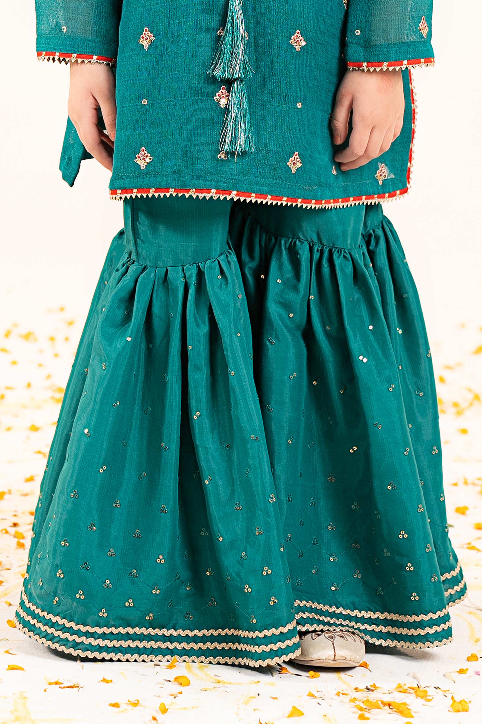 3 Piece Embroidered Cotton Net Suit