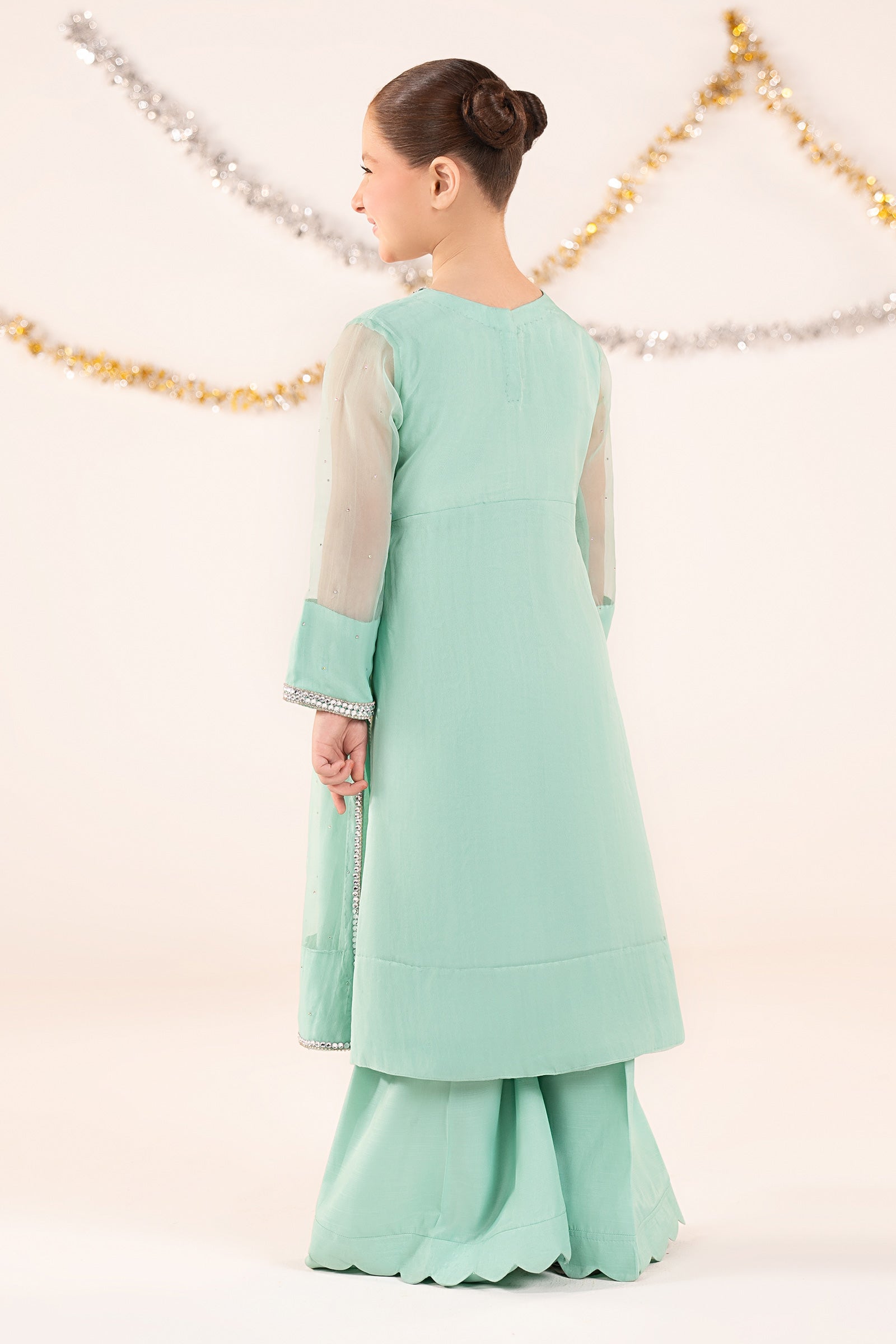 2 Piece Embroidered Organza Suit