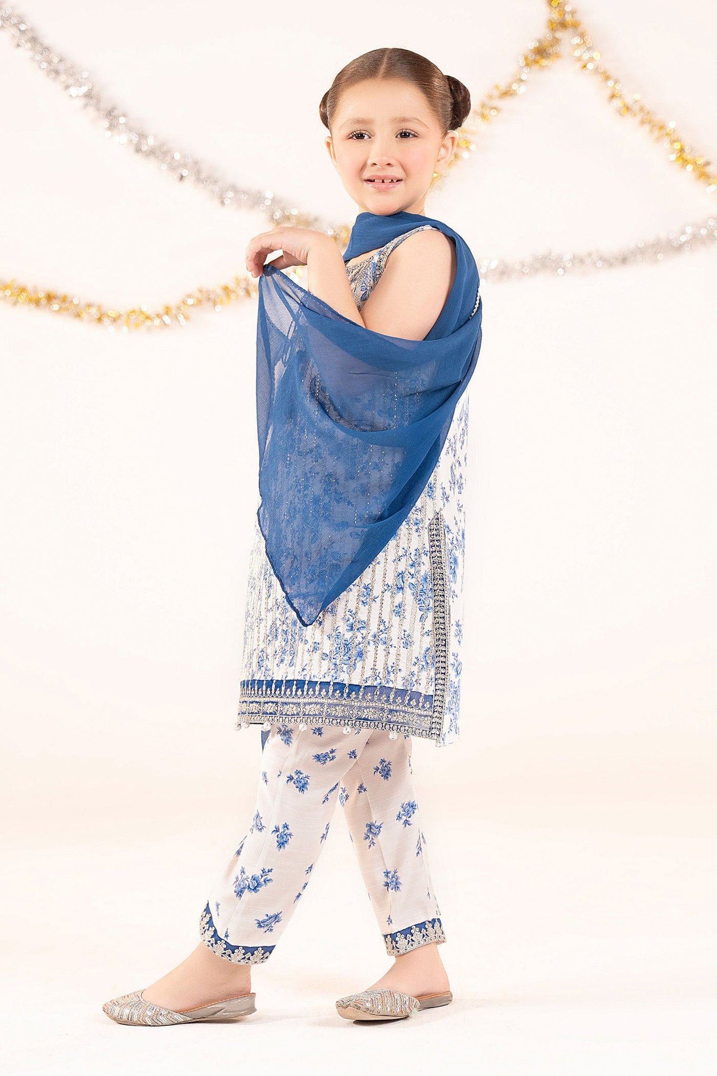 3 Piece Embroidered Raw Silk Suit