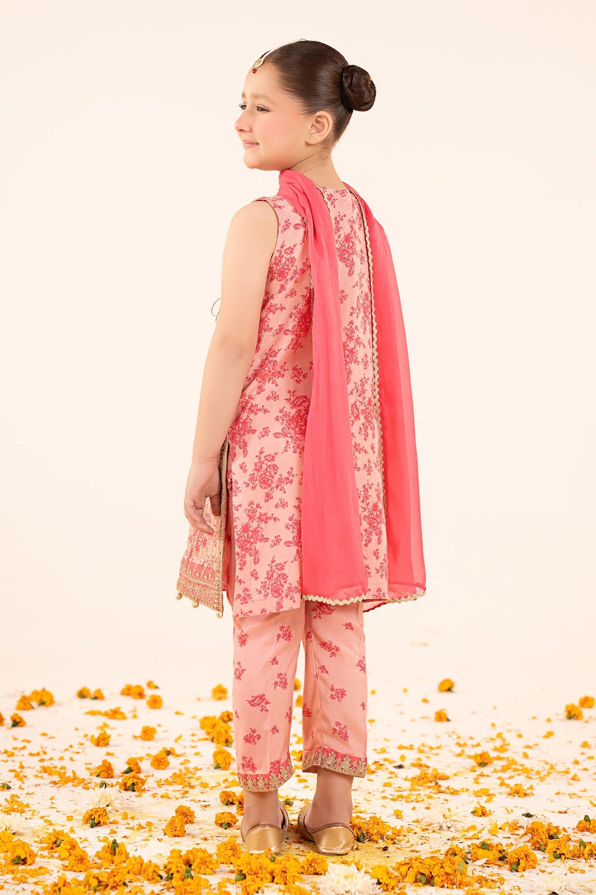 3 Piece Embroidered Raw Silk Suit