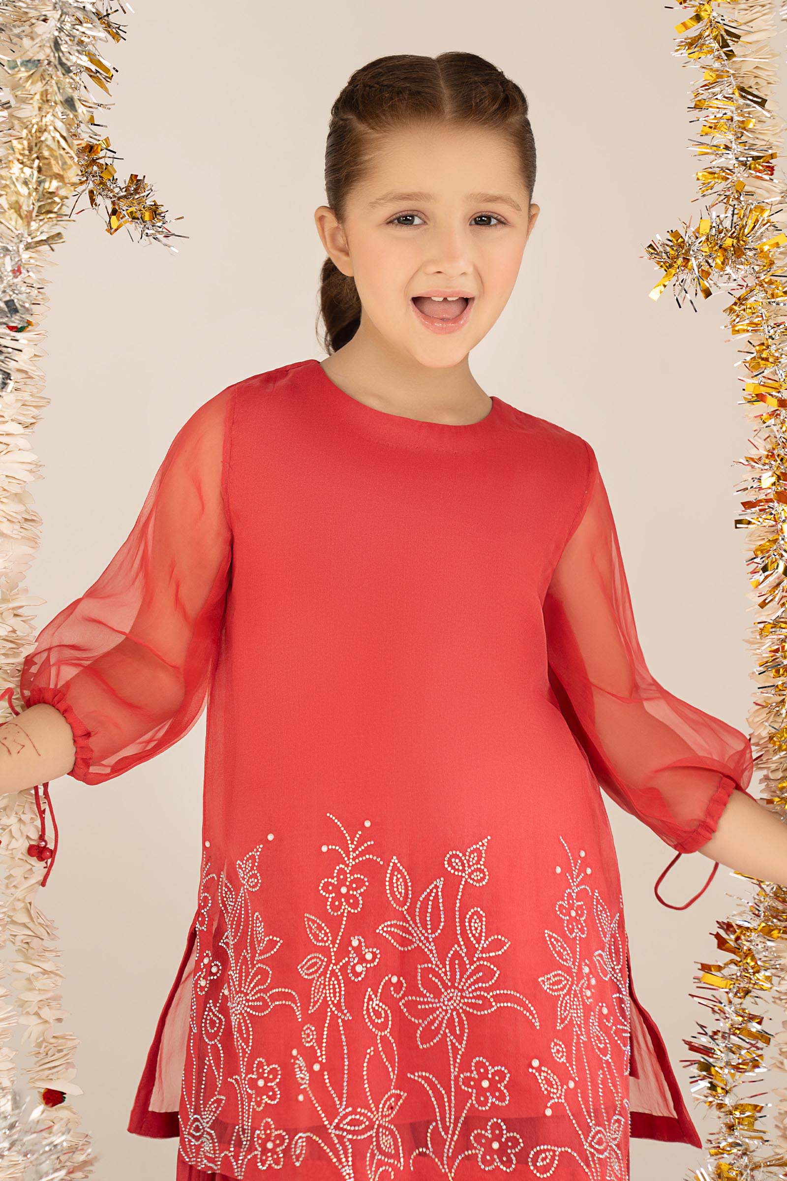 2 Piece Embellished Organza Suit