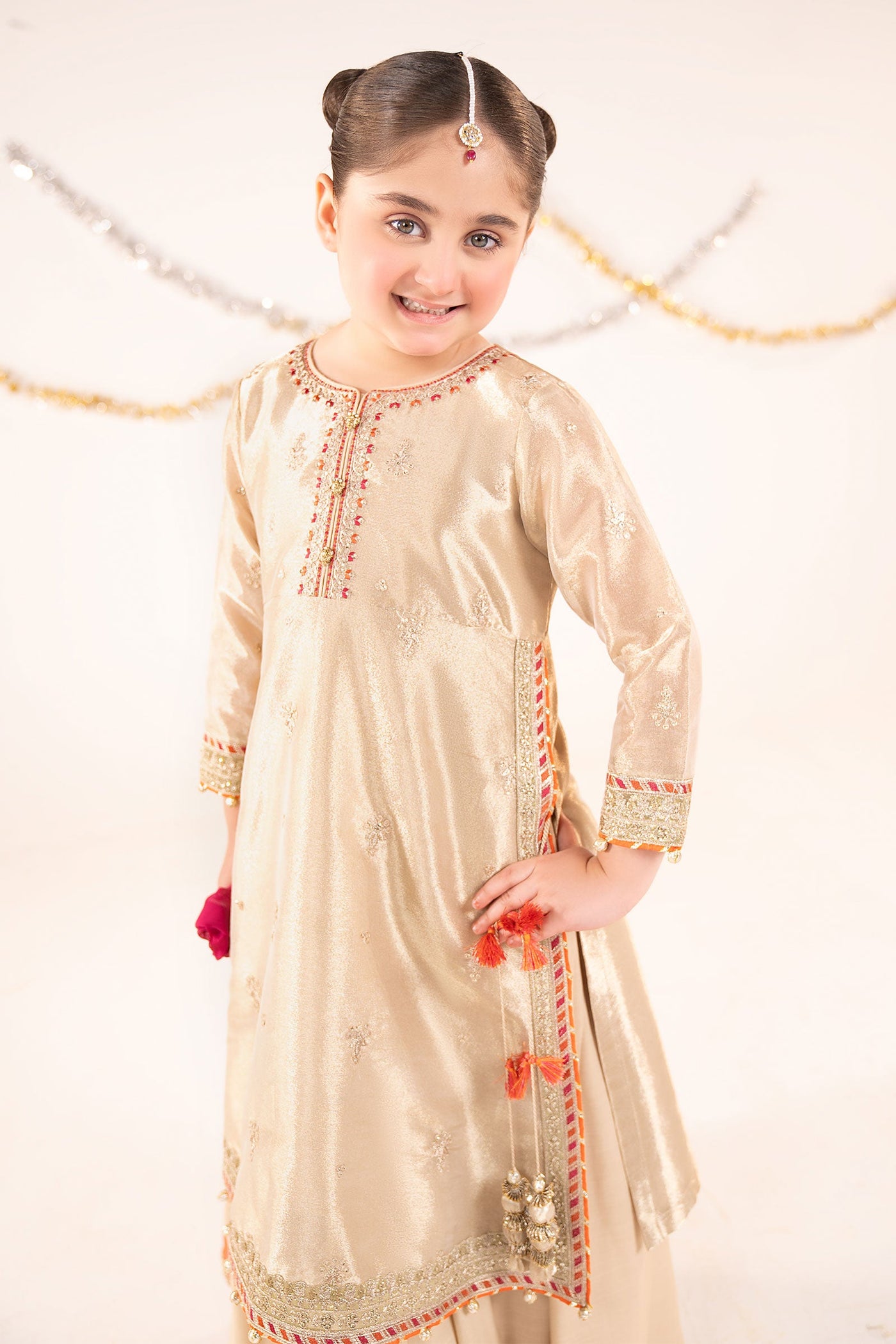 3 Piece Embroidered Tissue Suit