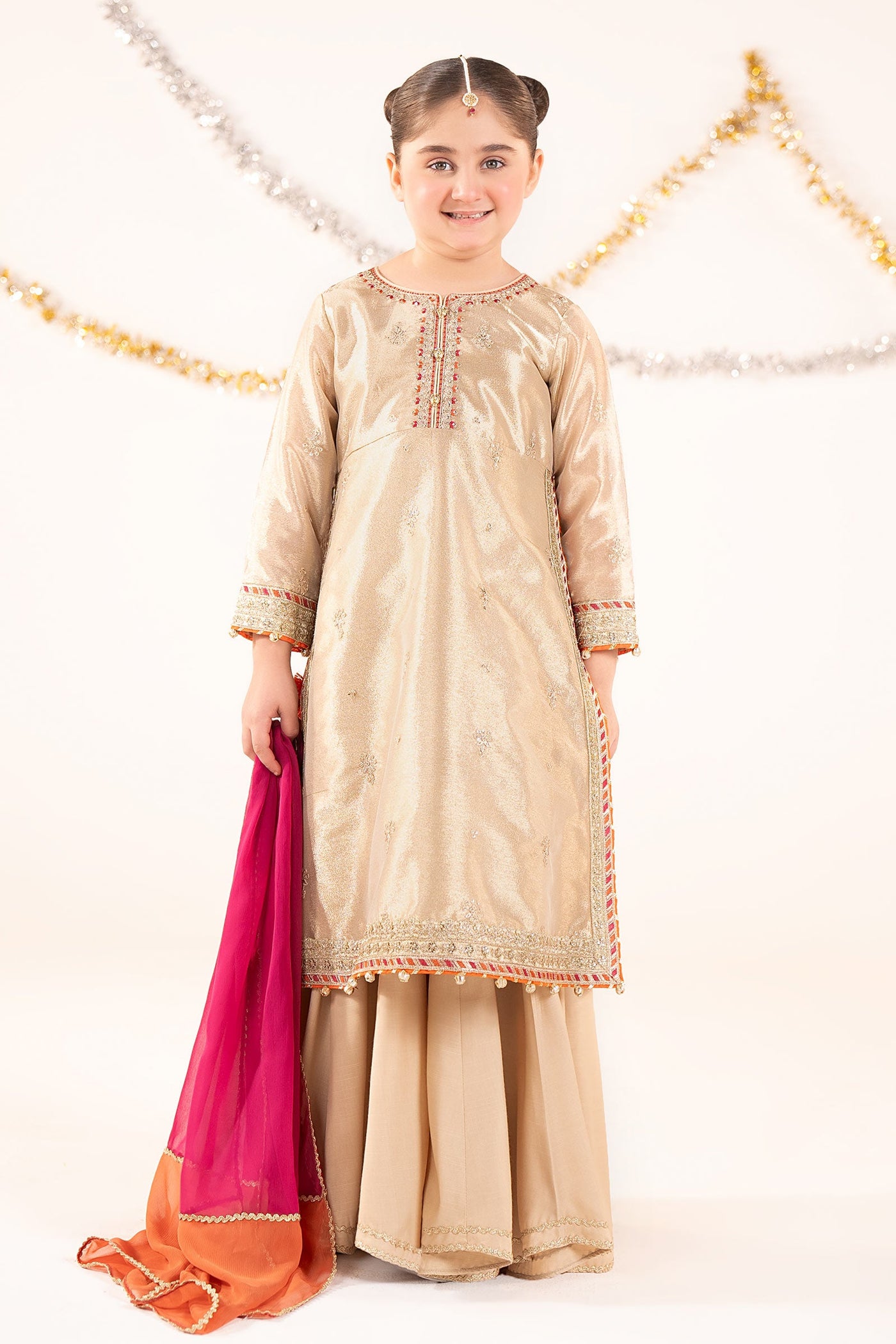3 Piece Embroidered Tissue Suit